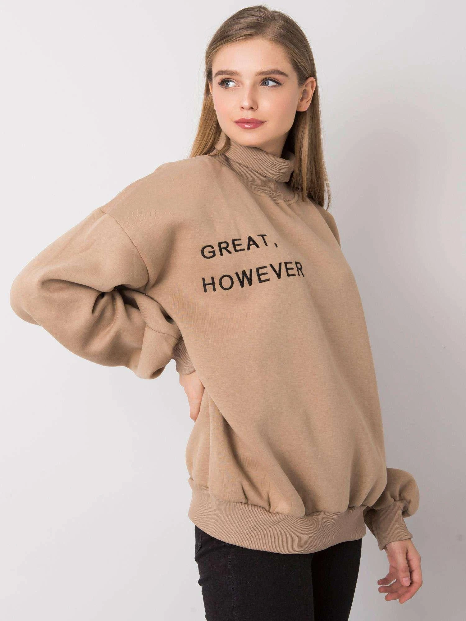Ex Moda Megztinis-EM-BL-649.23X-tamsiai smėlio spalvos