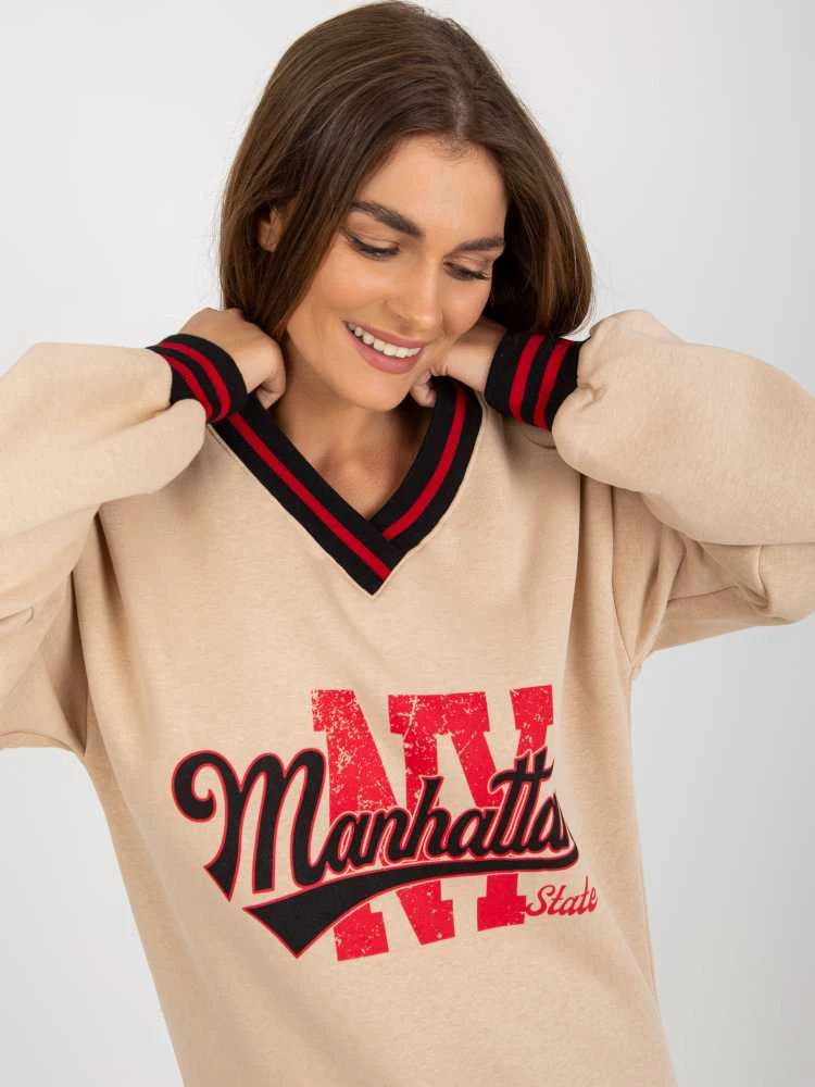 Ex Moda Megztinis-EM-BL-754.37-smėlio spalvos