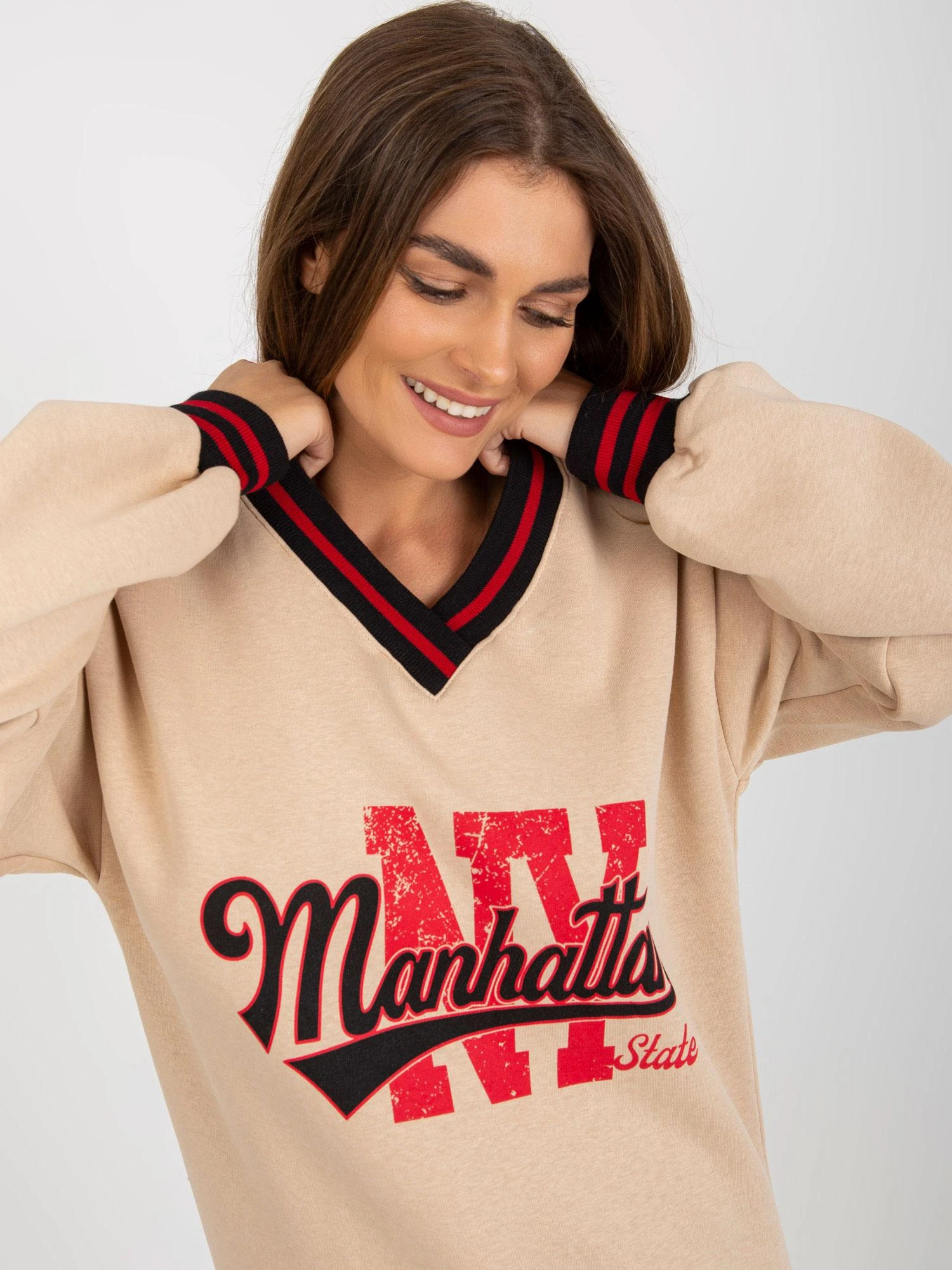 Ex Moda Megztinis-EM-BL-754.37-smėlio spalvos
