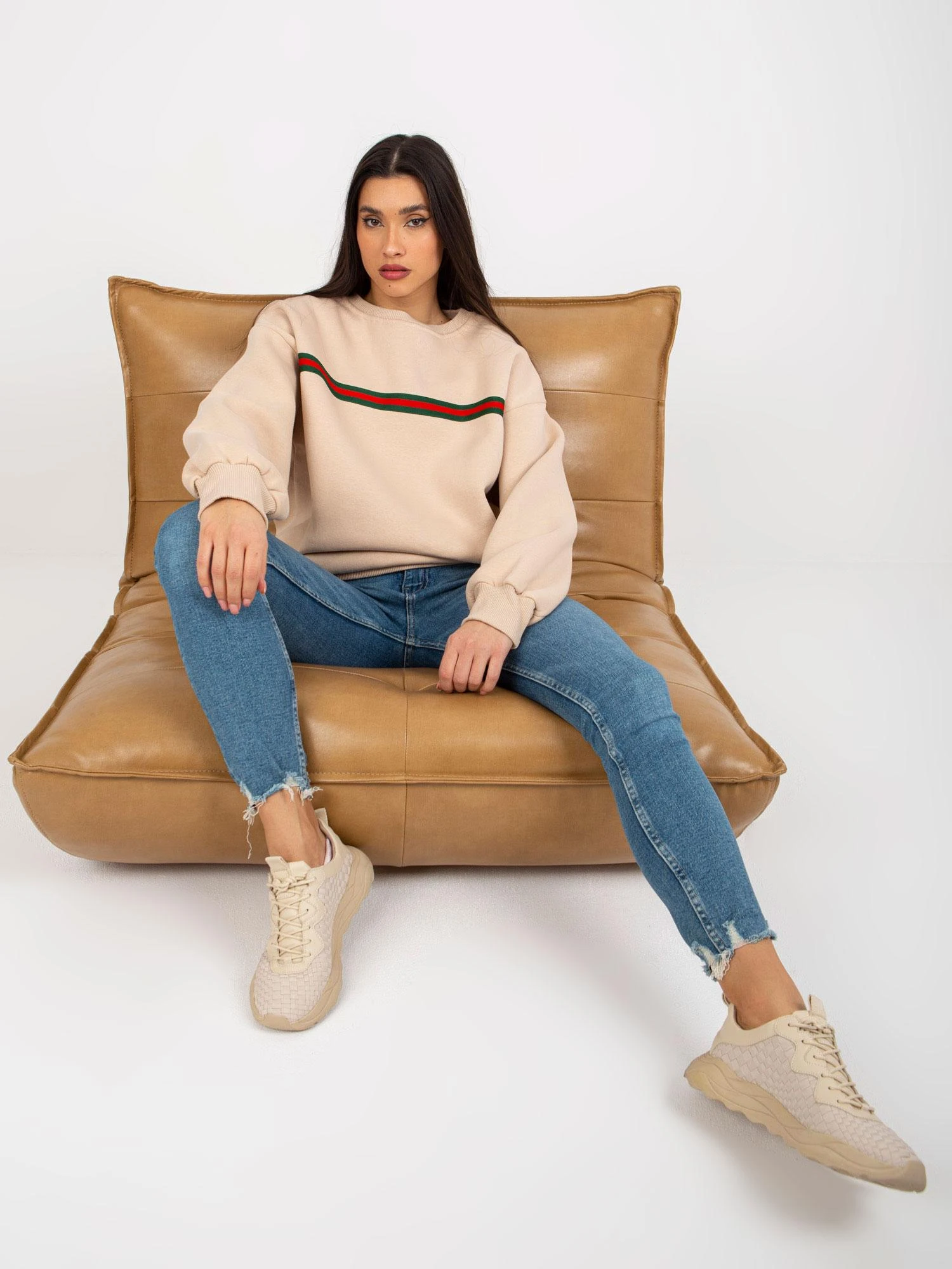 Ex Moda Megztinis-EM-BL-760.01-smėlio spalvos