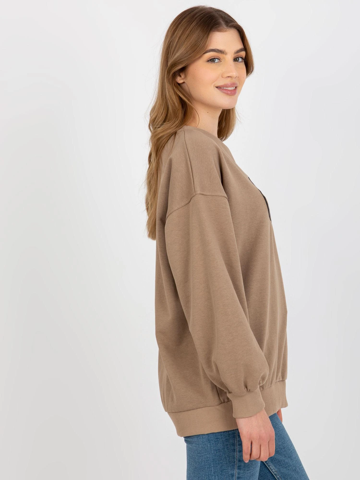 Ex Moda Megztinis-EM-BL-ES-21-536.94-tamsiai smėlio spalvos