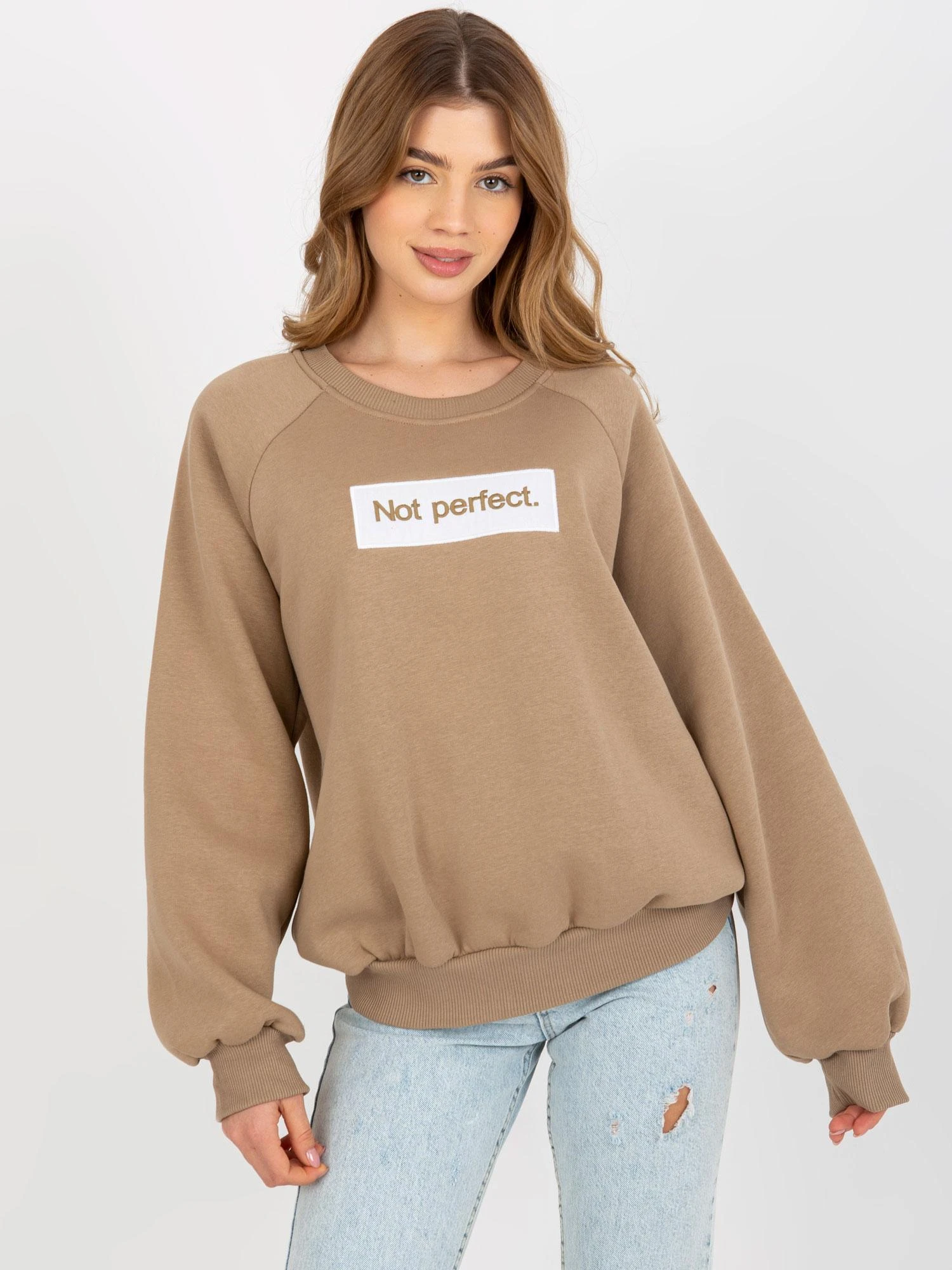 Ex Moda Megztinis-EM-BL-N652.46-tamsiai smėlio spalvos