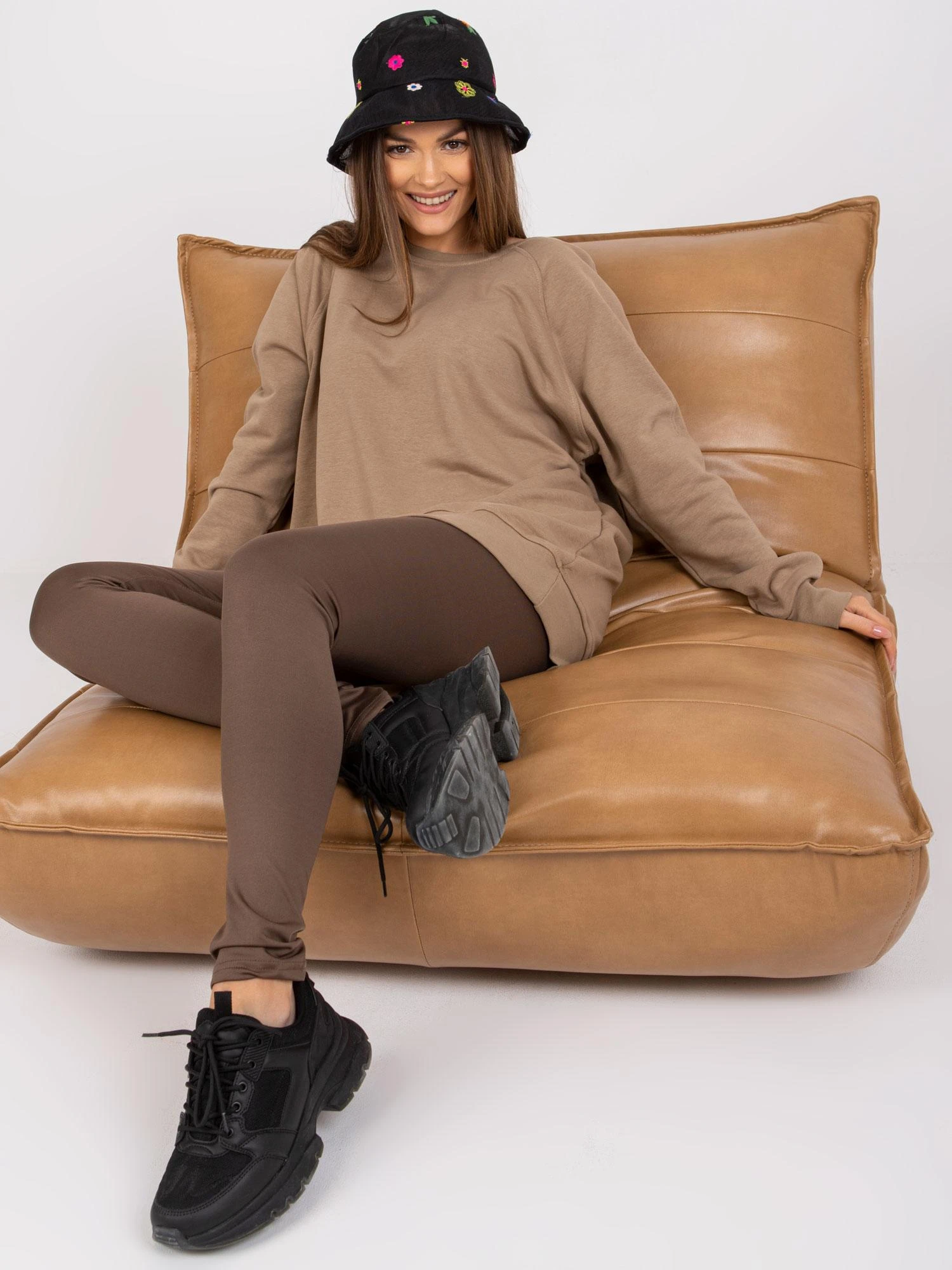 Ex Moda Megztinis-EM-BL-U623.63P-tamsiai smėlio spalvos