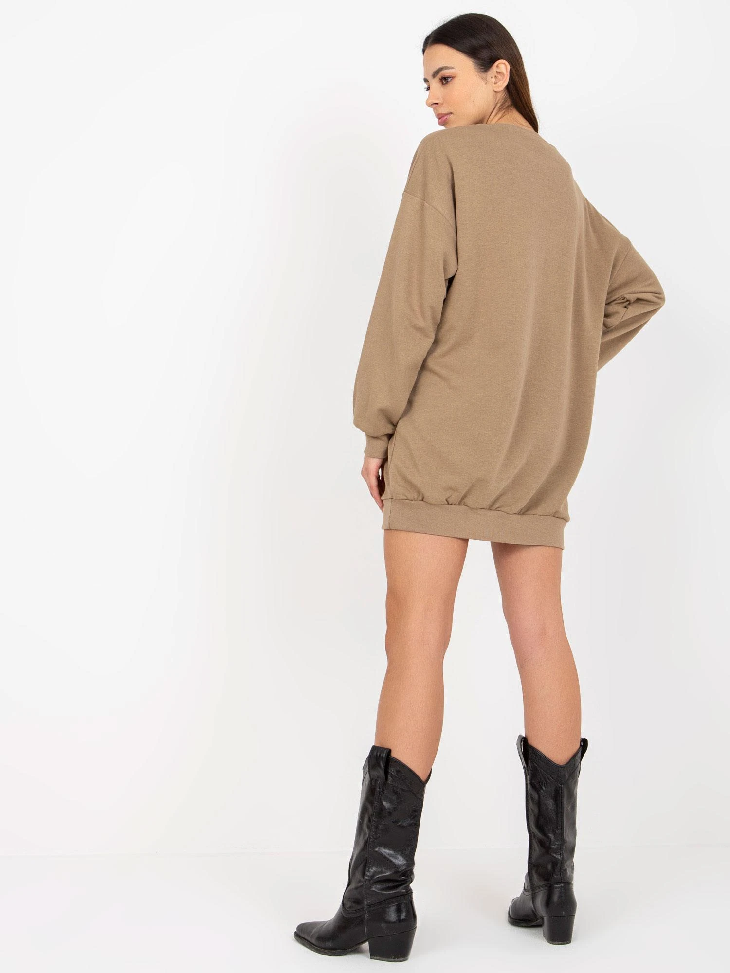 Ex Moda Megztinis-EM-BL-U719.82P-tamsiai smėlio spalvos