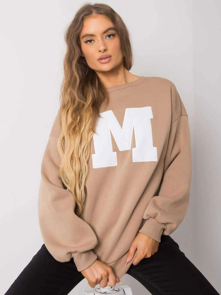 Ex Moda Megztinis-EM-BL-617-1.34X-tamsiai smėlio spalvos