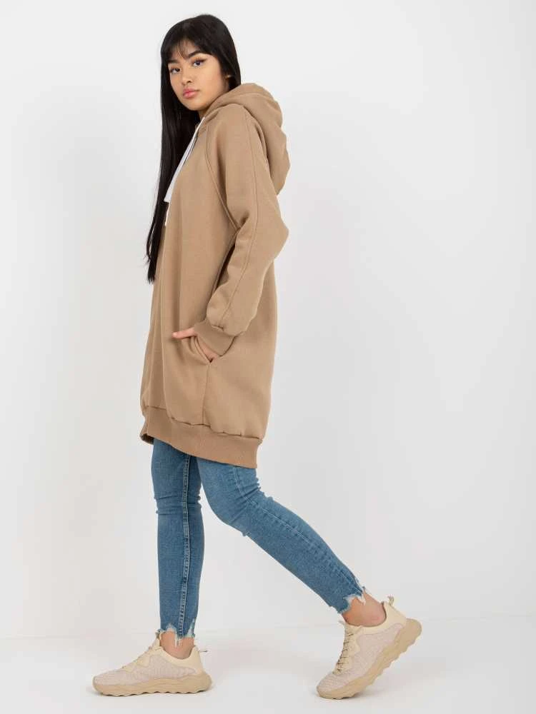 Ex Moda Megztinis-EM-BL-695.25X-tamsiai smėlio spalvos