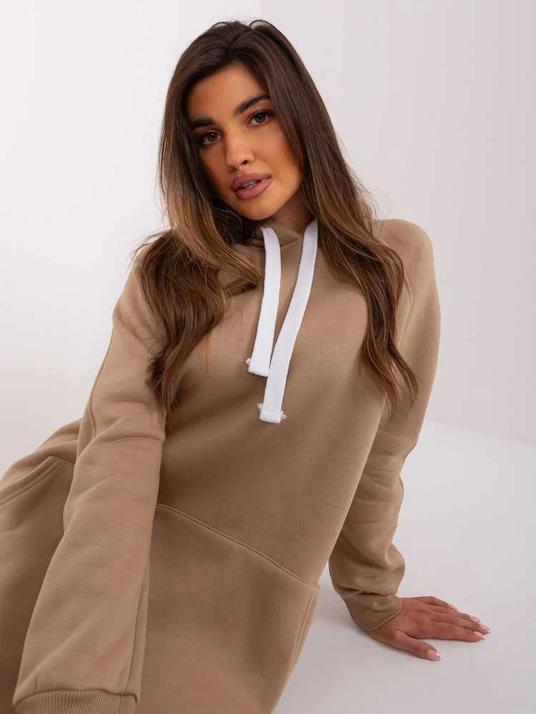 Ex Moda Megztinis-EM-BL-704.99P-tamsiai smėlio spalvos