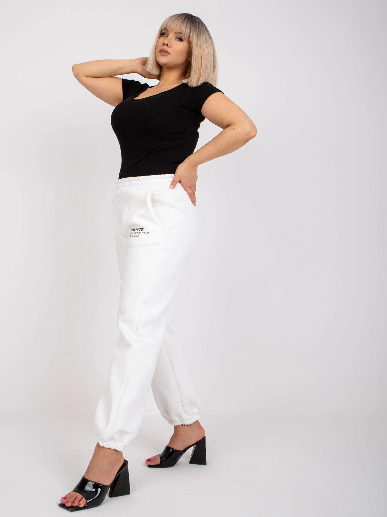 Ex Moda Sportinės kelnės-EM-DR-522.52P-baltos