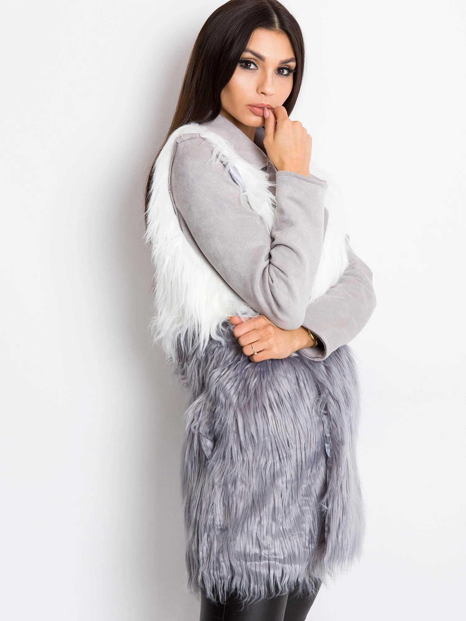 Wool Fashion Italia Liemenė-AT-KZ-04201.97P-balta-pilka