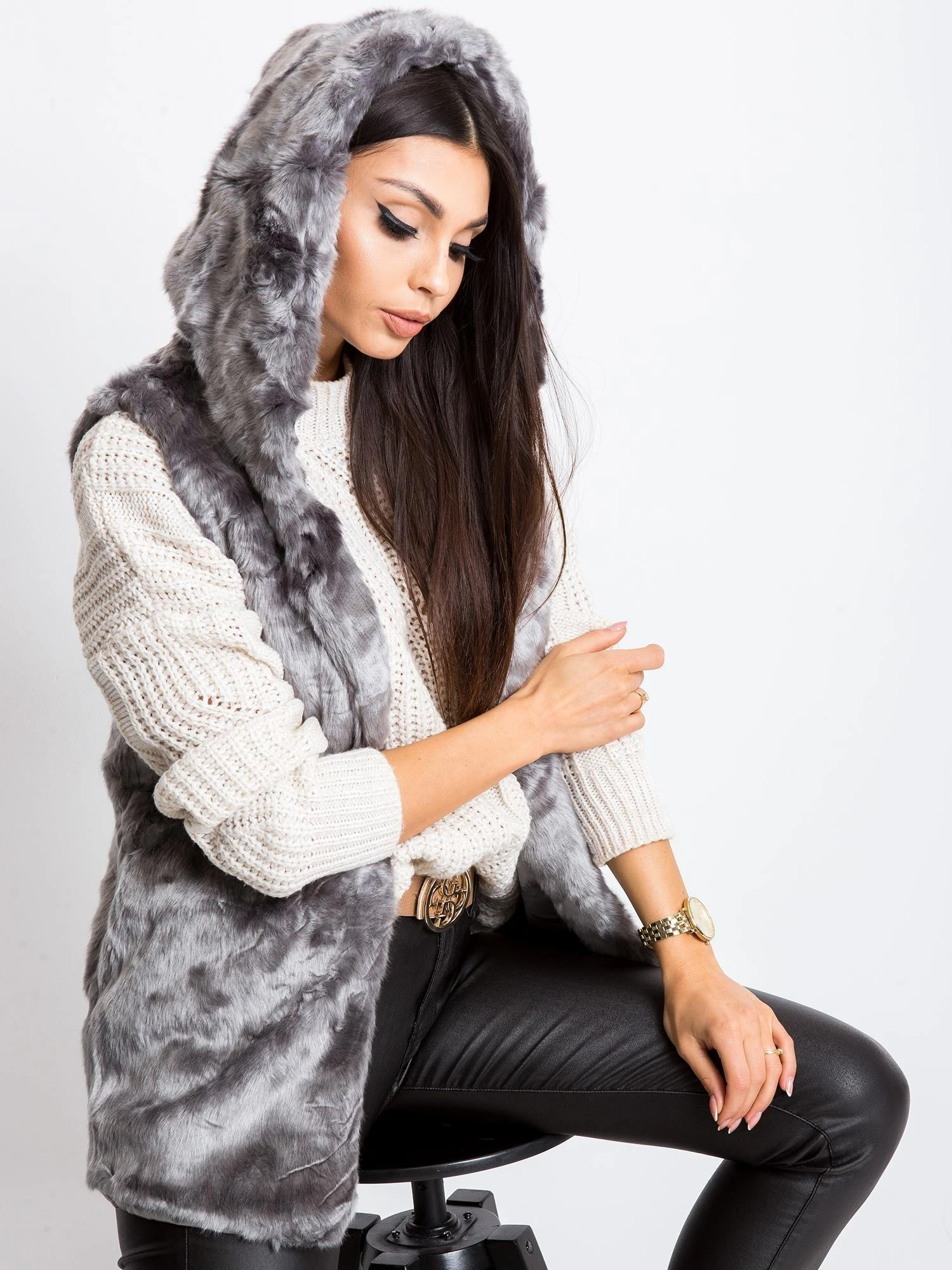 Wool Fashion Italia Liemenė-AT-KZ-05201.95P-pilka