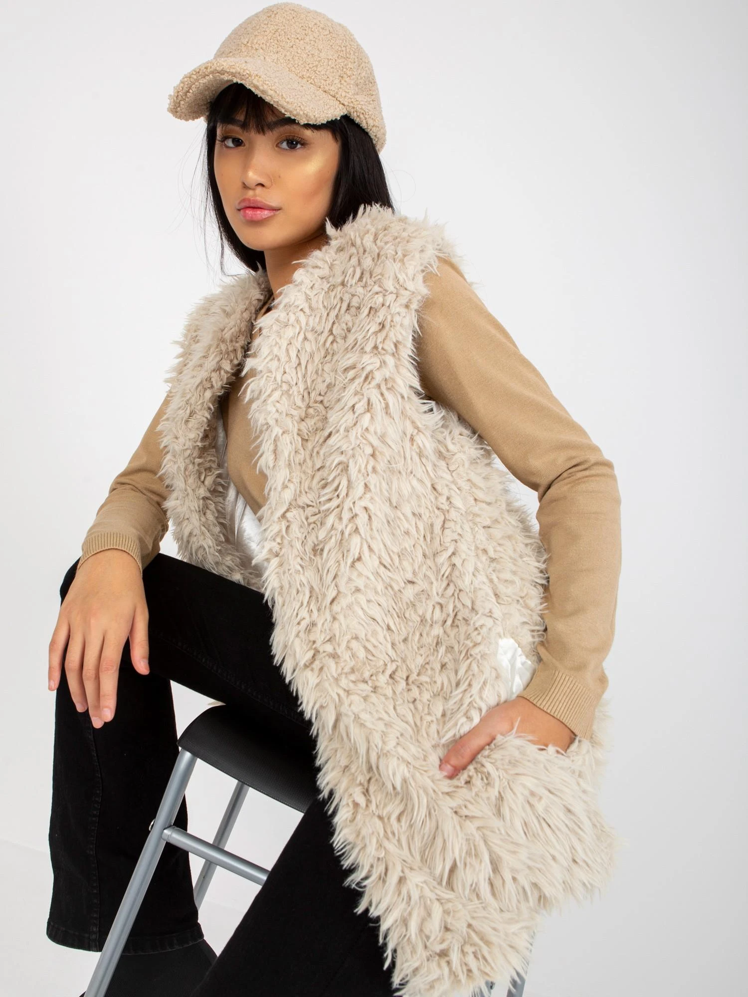 Wool Fashion Italia Liemenė-AT-KZ-21501.22P-smėlio spalvos