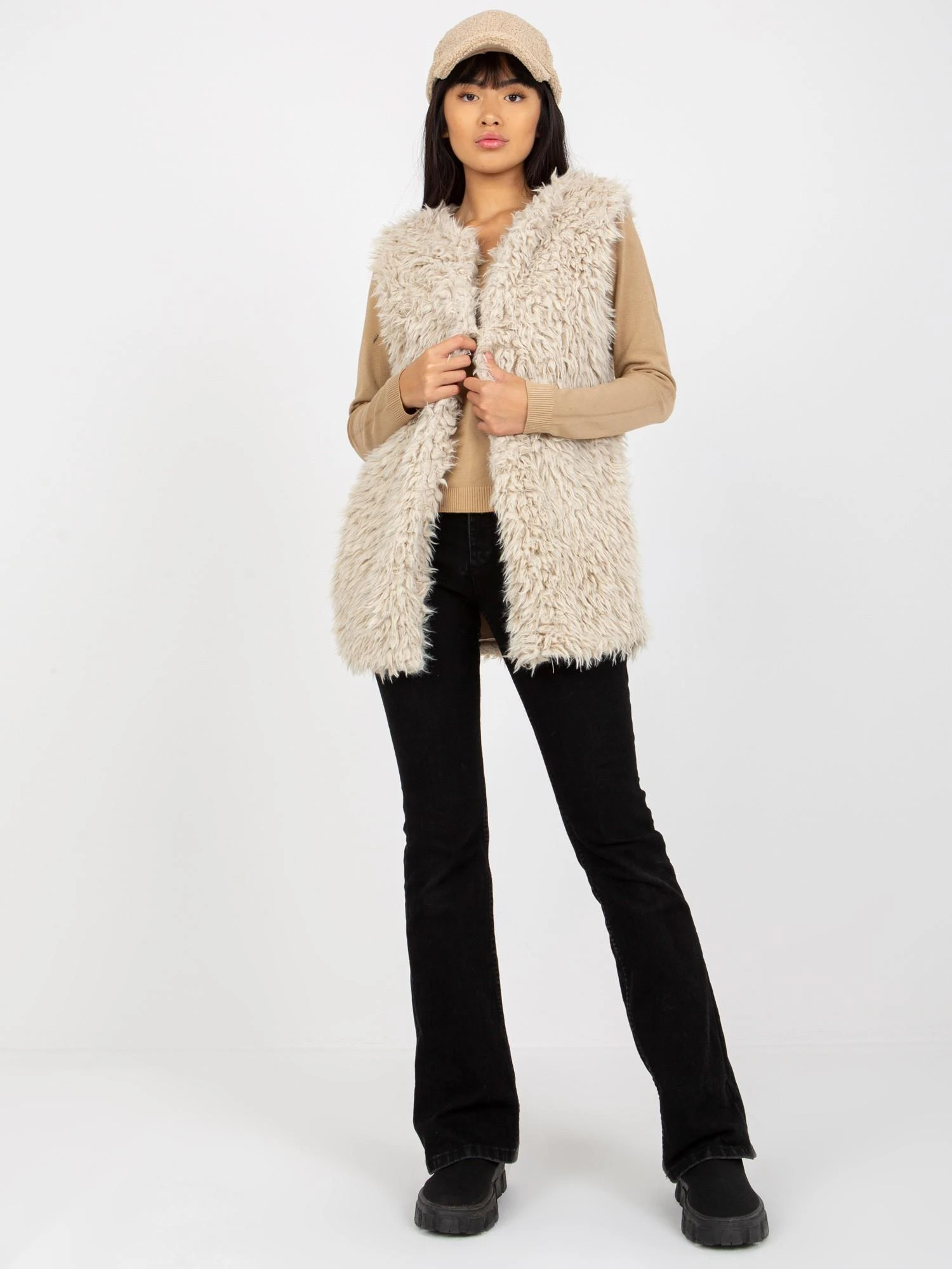 Wool Fashion Italia Liemenė-AT-KZ-21501.22P-smėlio spalvos
