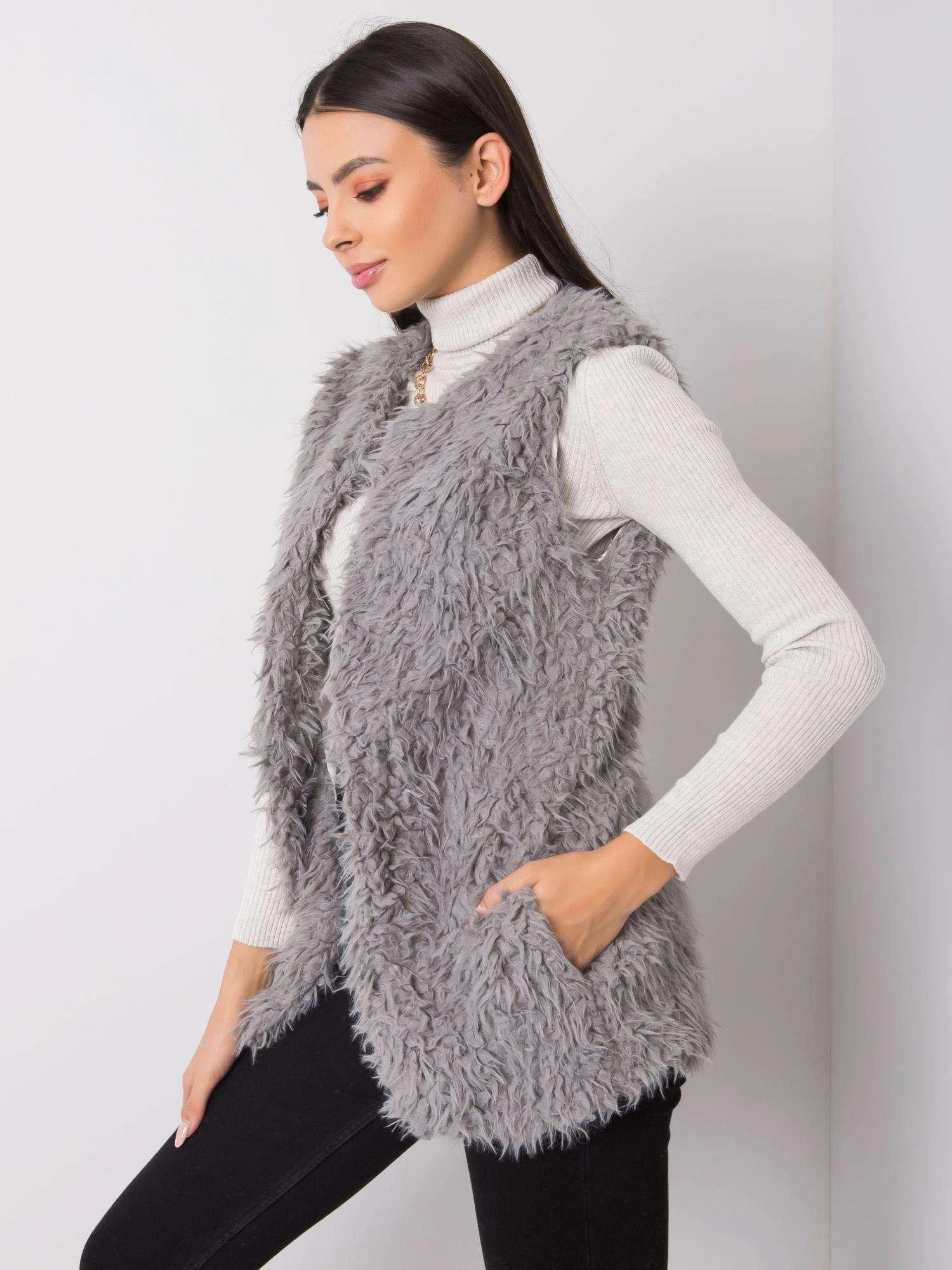 Wool Fashion Italia Liemenė-AT-KZ-22105.11P-tamsiai pilka