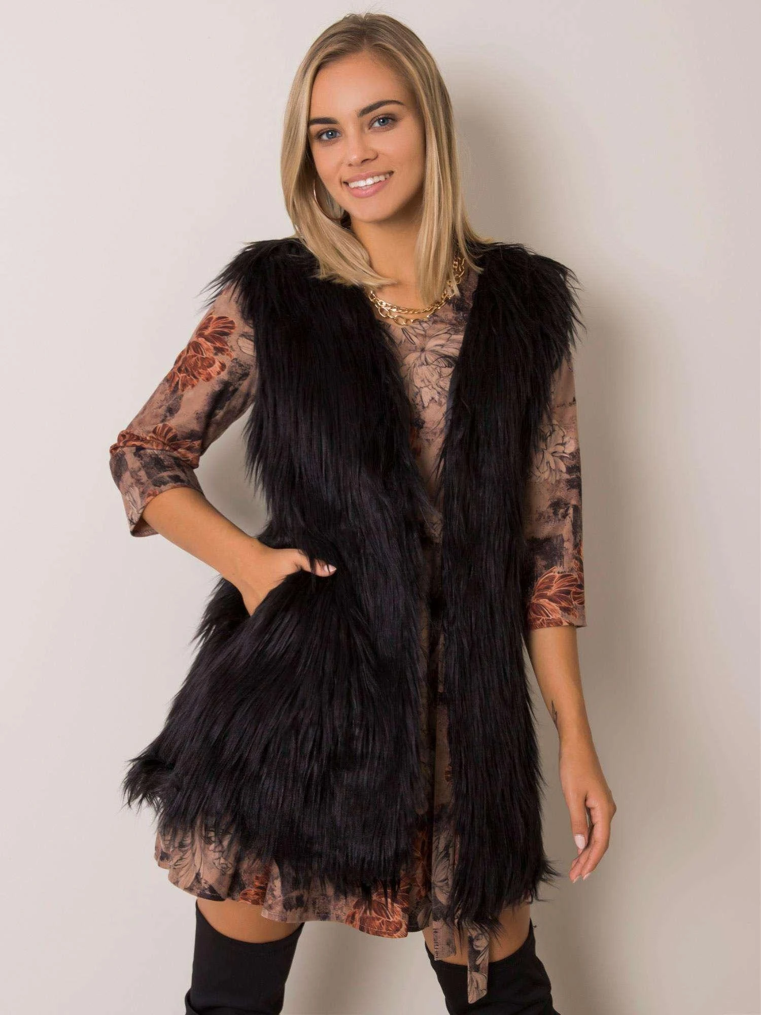 Wool Fashion Italia Liemenė-AT-KZ-3501-1.13P-juoda
