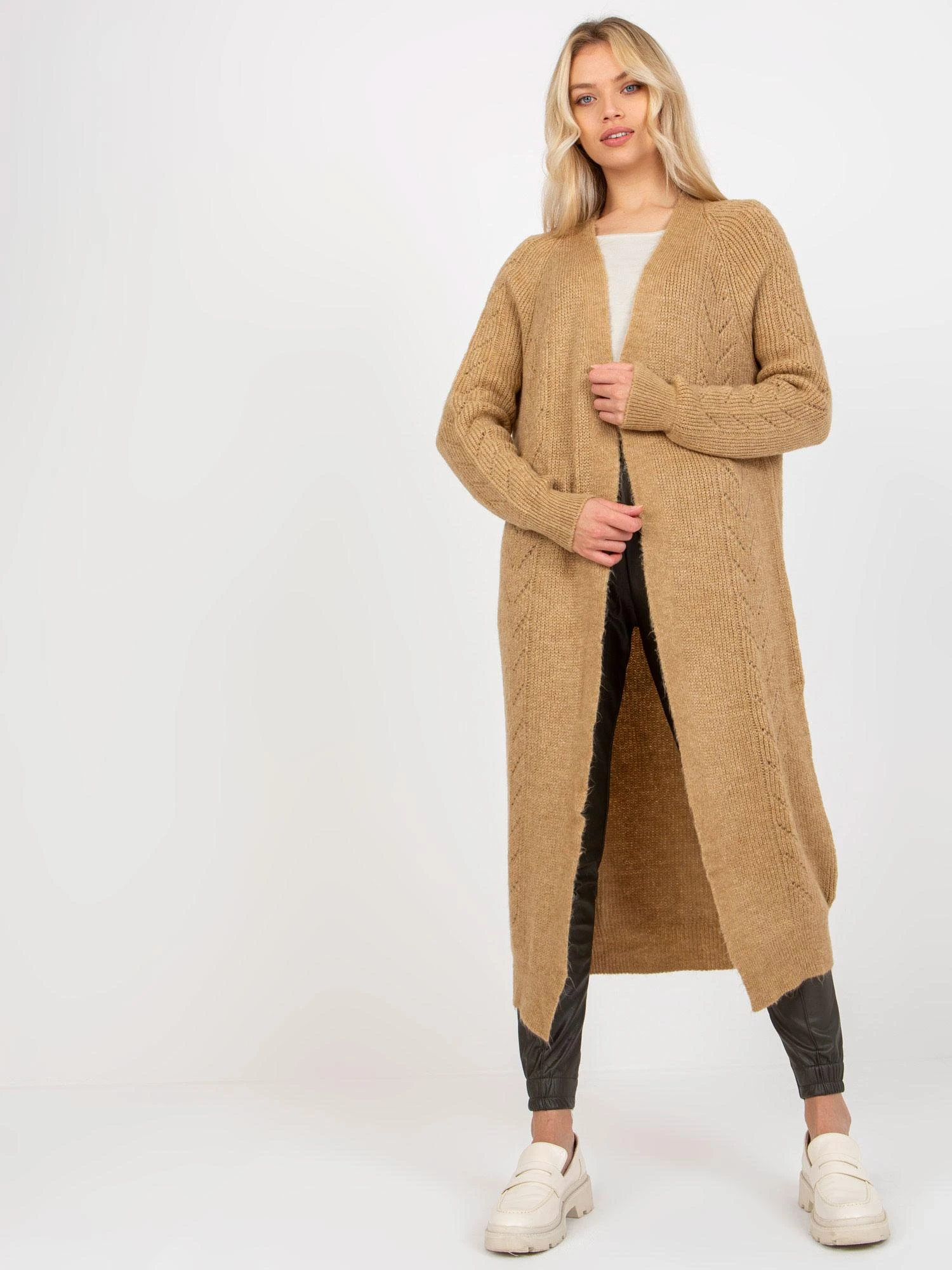 Factory Price Kardiganas moterims-VI-SW-21TU750.31X-camel