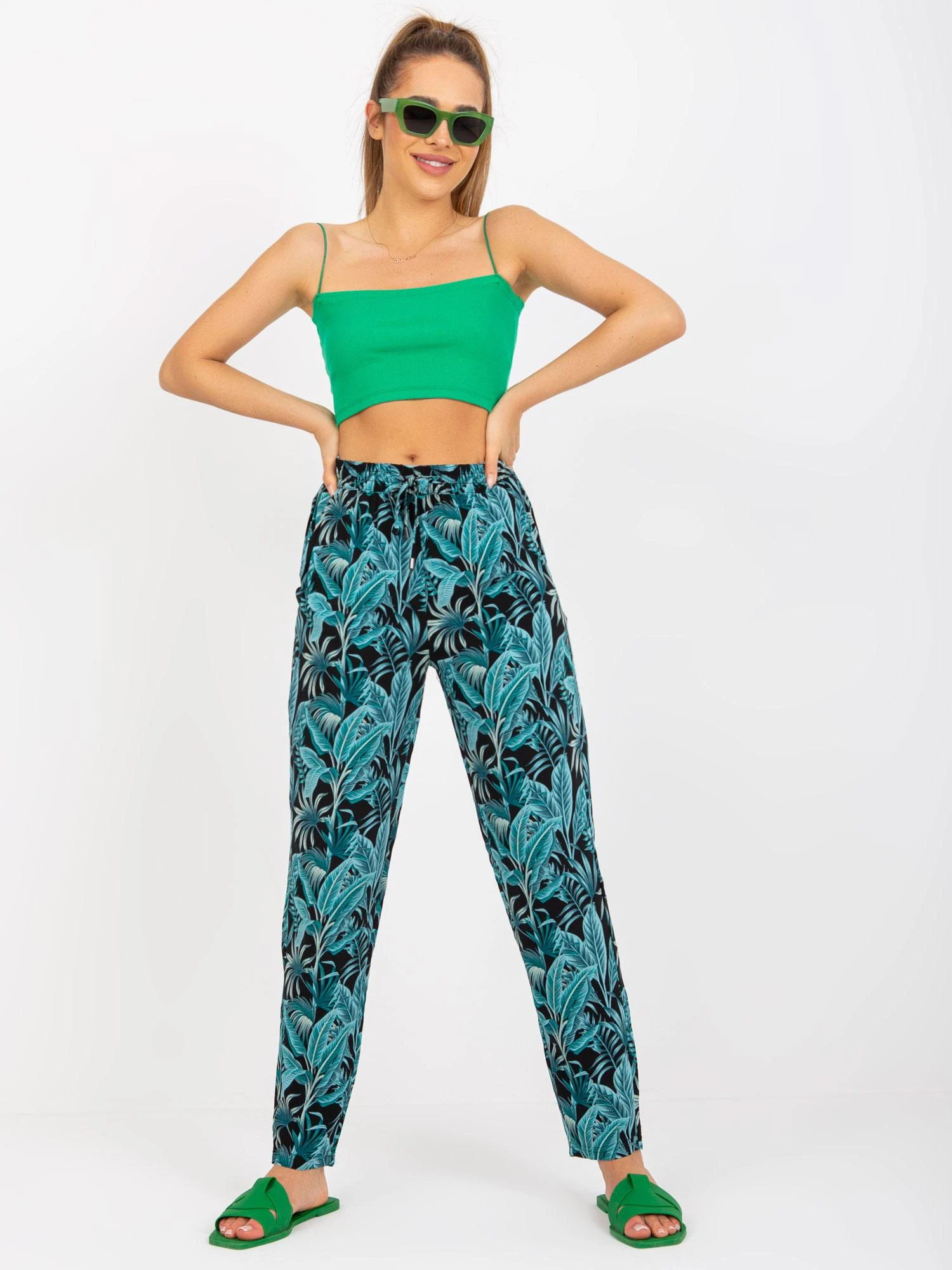 Sublevel Kelnės-D73771M61869M-juoda-žalia