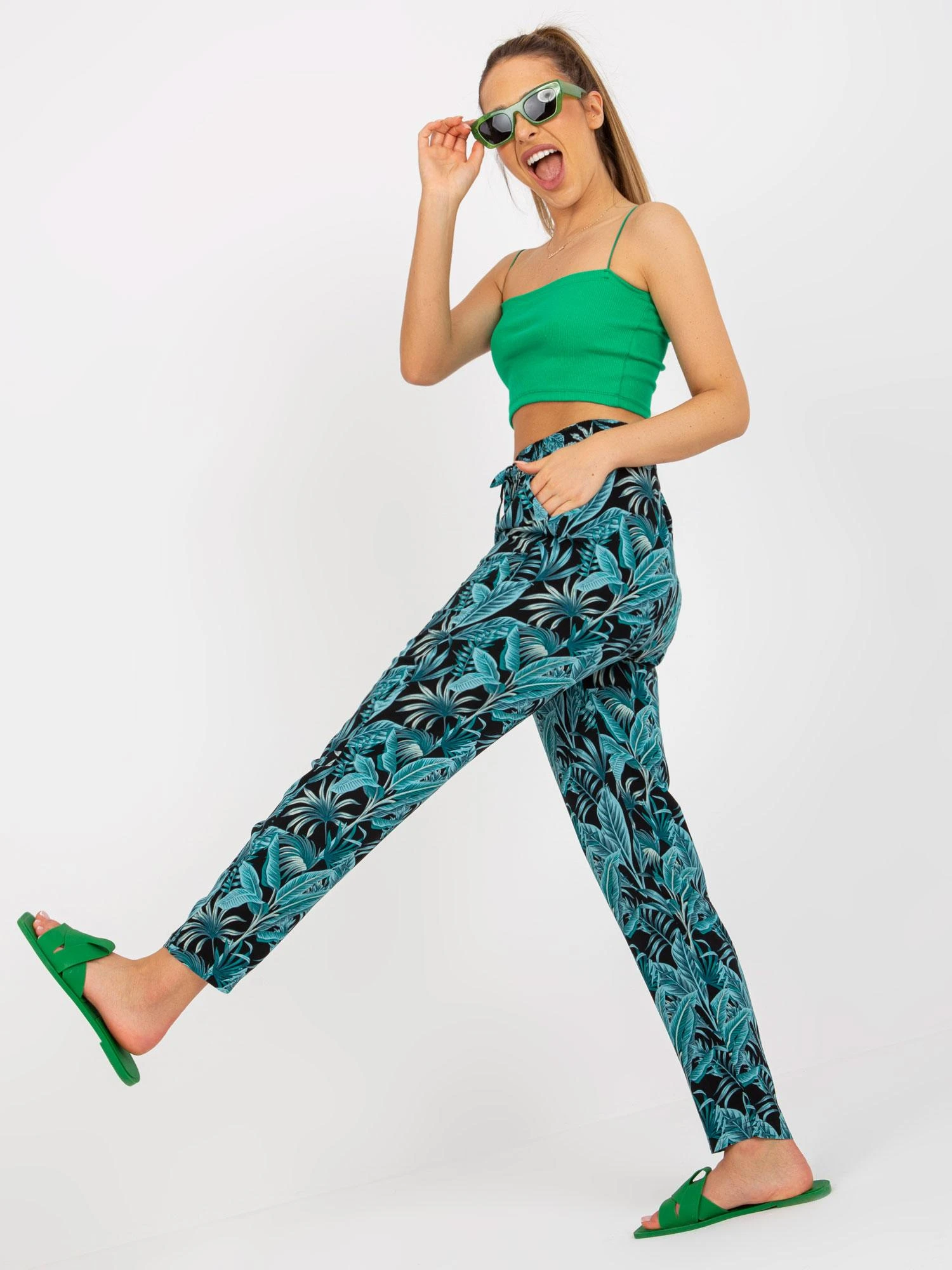 Sublevel Kelnės-D73771M61869M-juoda-žalia