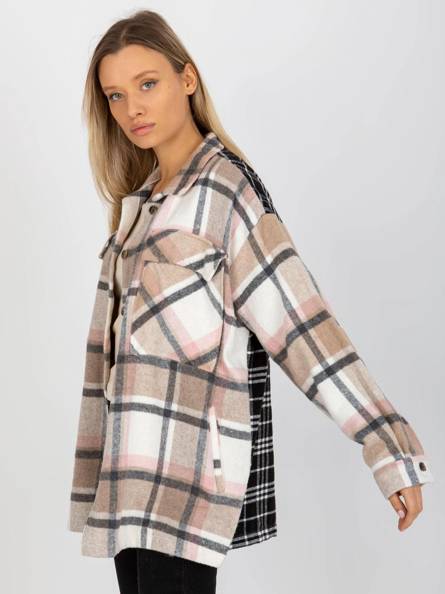 Chamur National Marškiniai-DN-KS-3841.02-juoda-smėlio spalvos