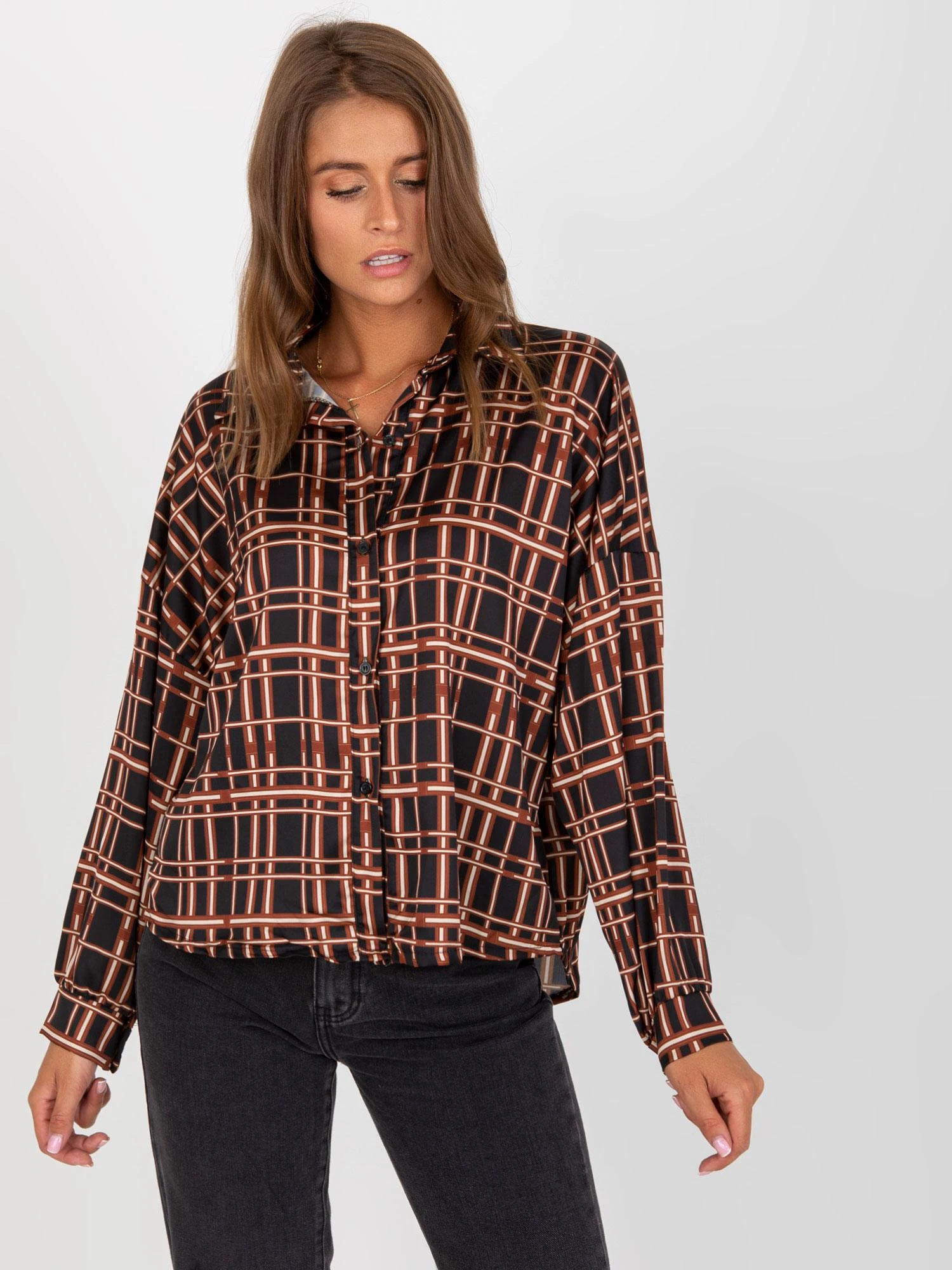 City Donna Marškiniai-EM-KS-3292.69P-juoda-smėlio spalvos