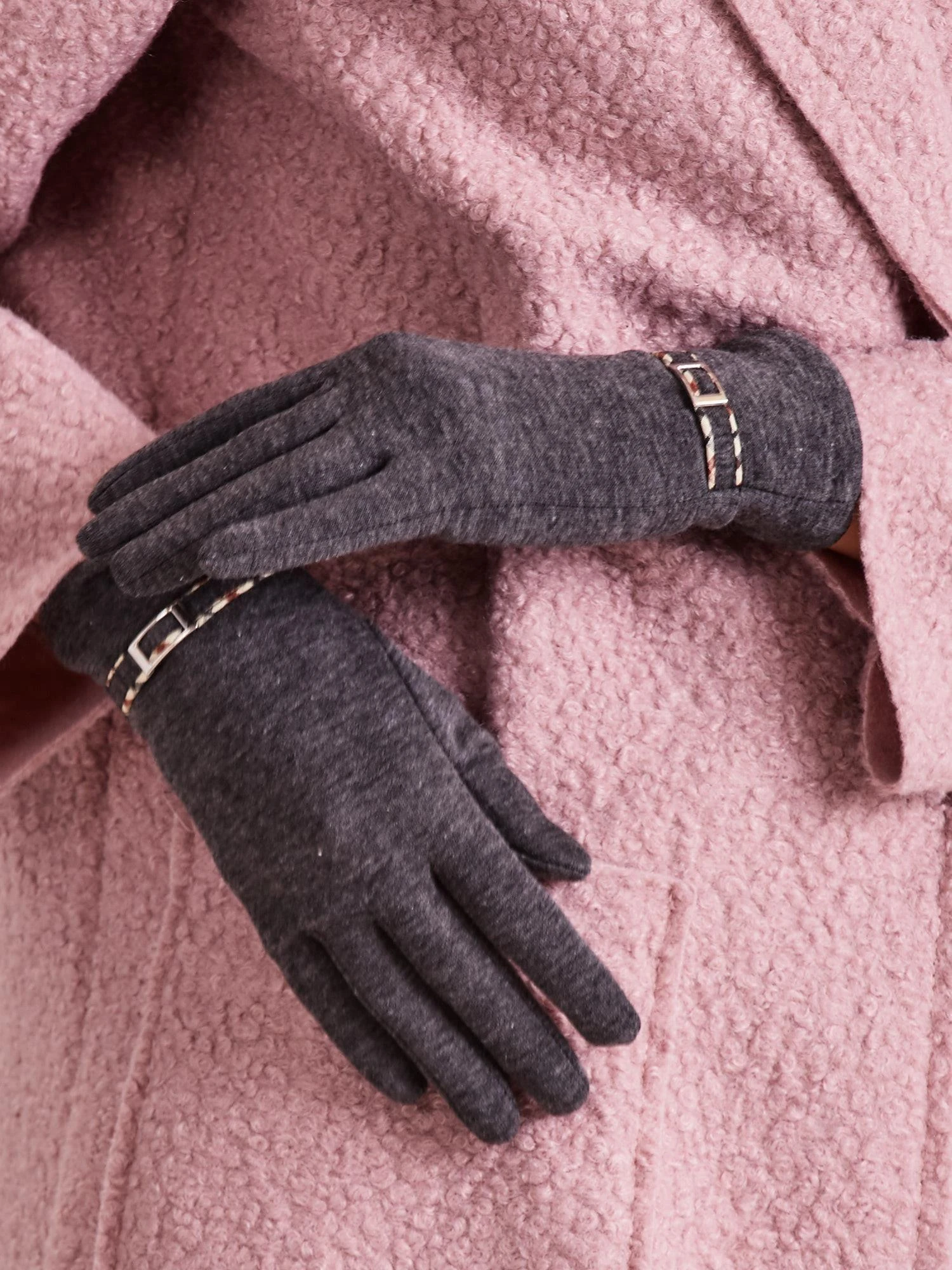 Wool Fashion Italia Pirštinės-AT-RK-6202-1,22-tamsiai pilkos spalvos