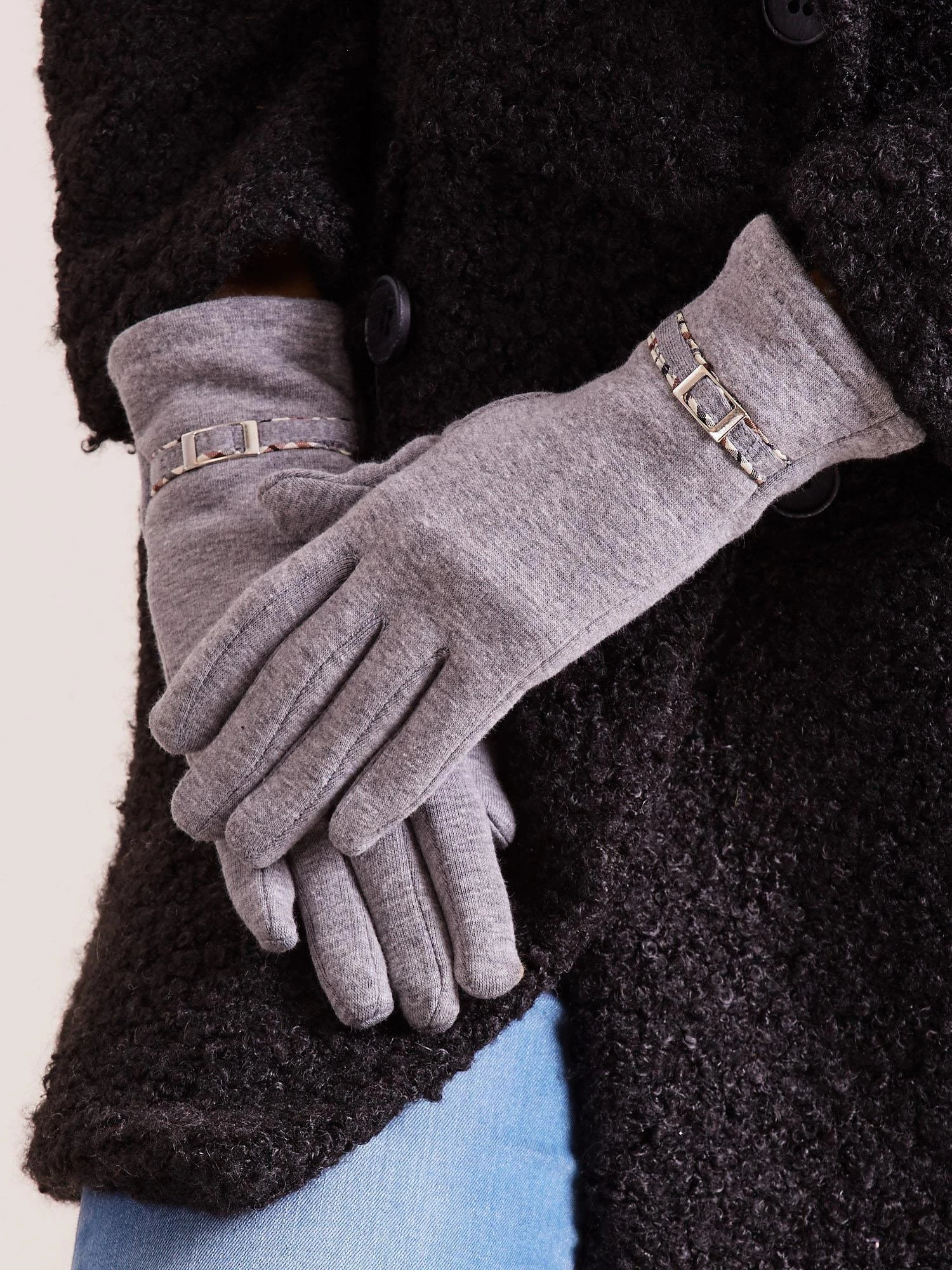 Wool Fashion Italia Pirštinės-AT-RK-6202-1,22-pilkos