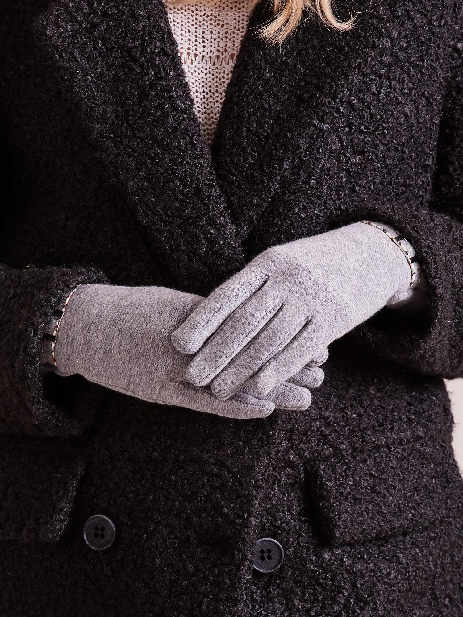 Wool Fashion Italia Pirštinės-AT-RK-6202-1,22-pilkos
