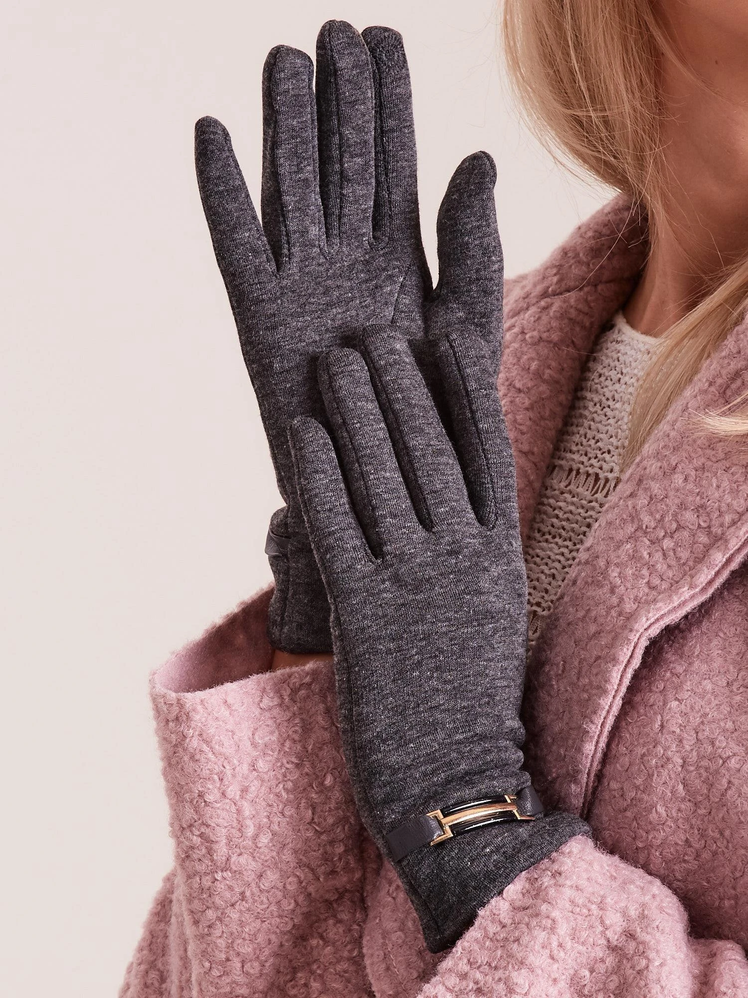Wool Fashion Italia Pirštinės-AT-RK-6202.09-tamsiai pilkos