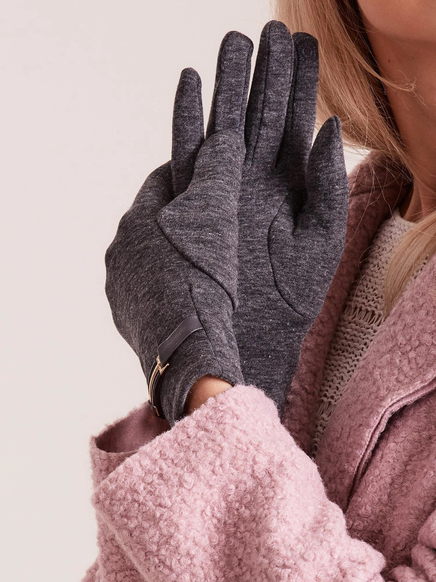 Wool Fashion Italia Pirštinės-AT-RK-6202.09-tamsiai pilkos