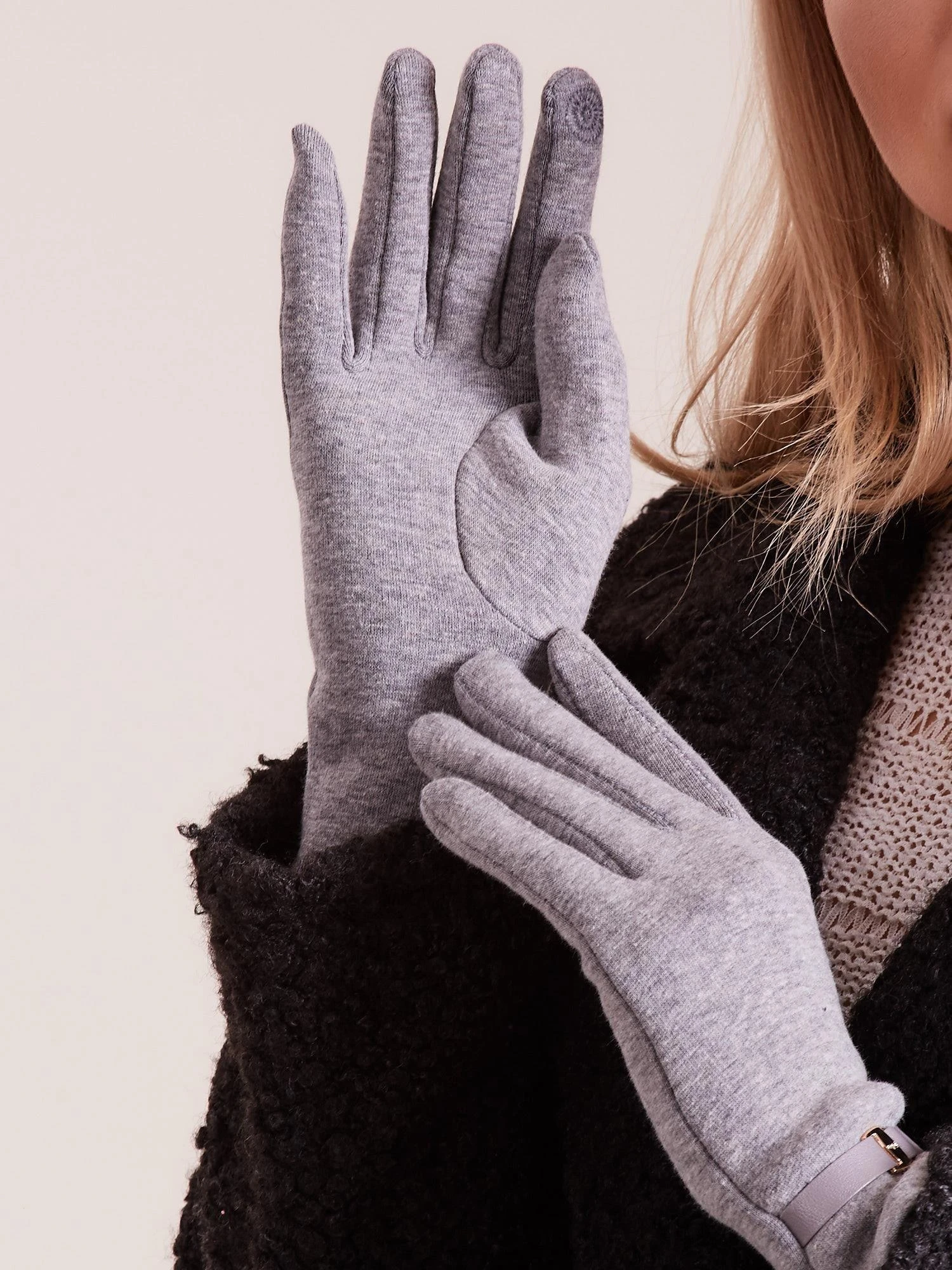 Wool Fashion Italia Pirštinės-AT-RK-6203.10-pilkos