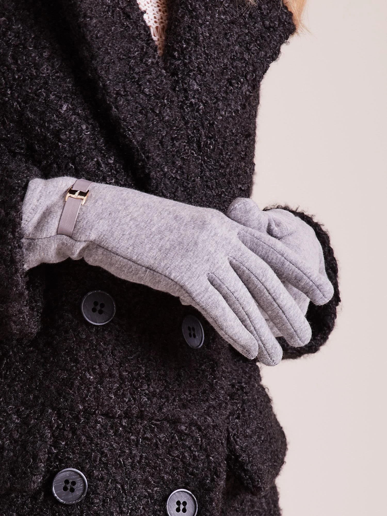 Wool Fashion Italia Pirštinės-AT-RK-6203.10-pilkos