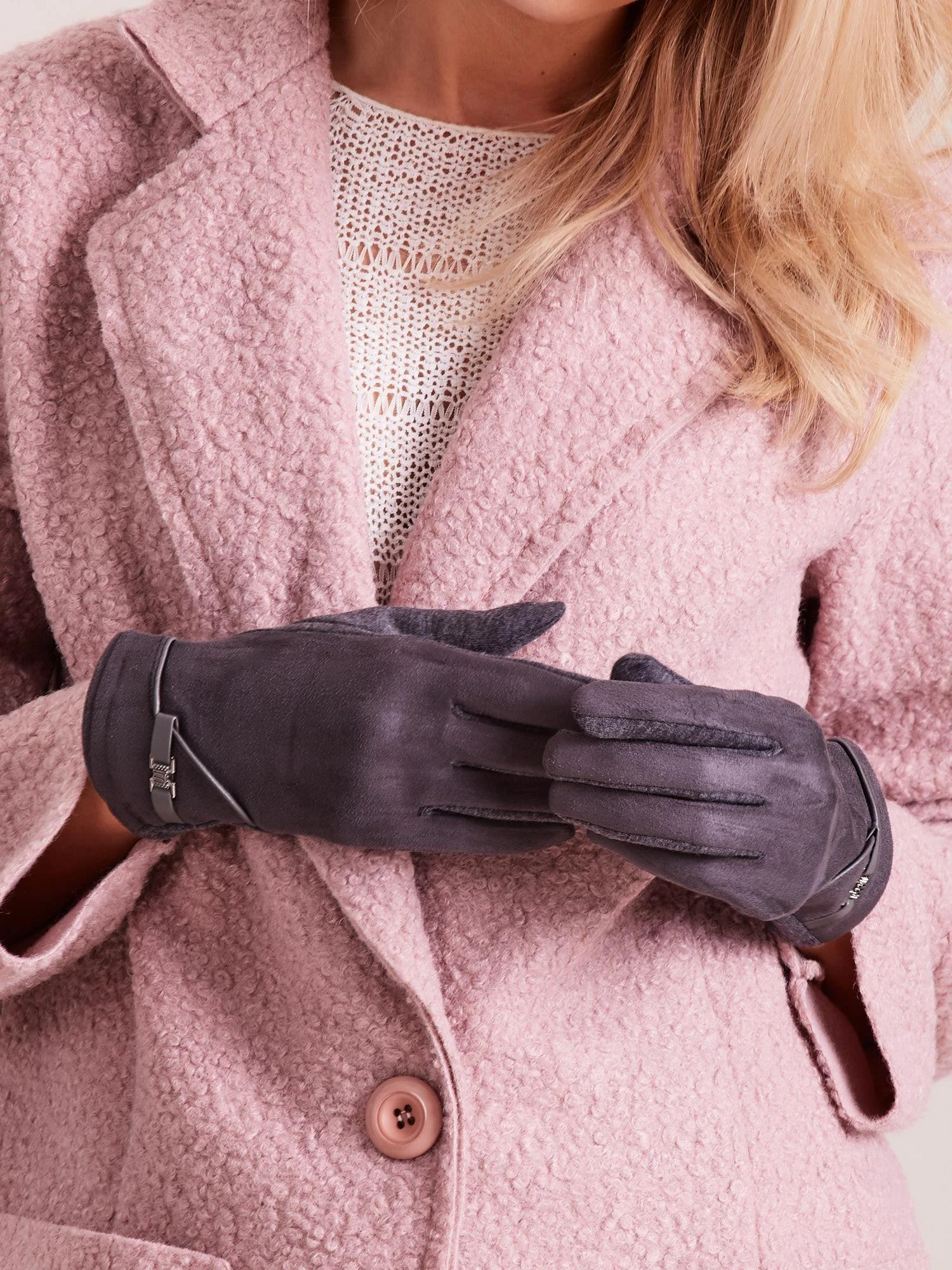 Wool Fashion Italia Pirštinės-AT-RK-902.08-tamsiai pilkos