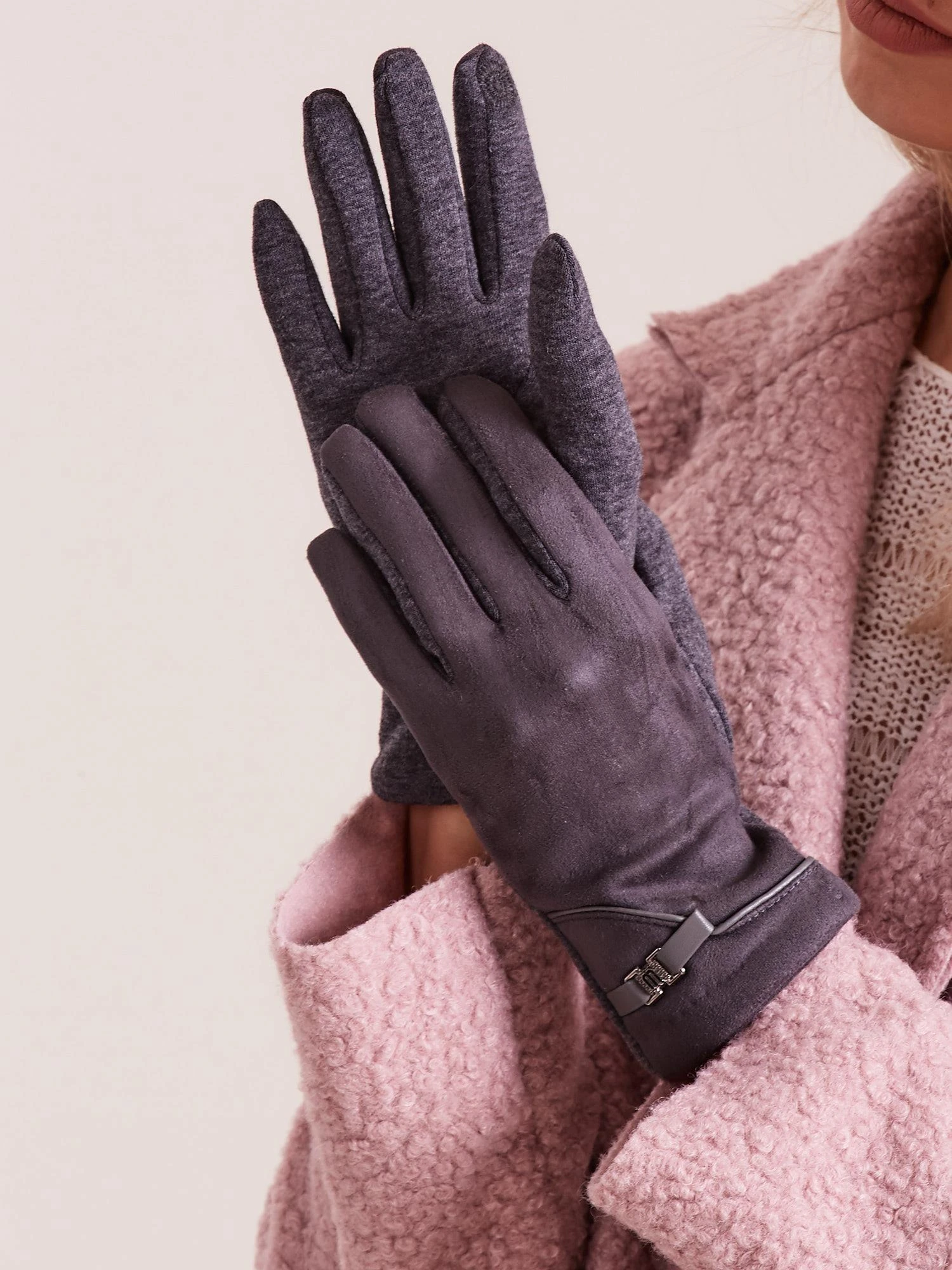 Wool Fashion Italia Pirštinės-AT-RK-902.08-tamsiai pilkos