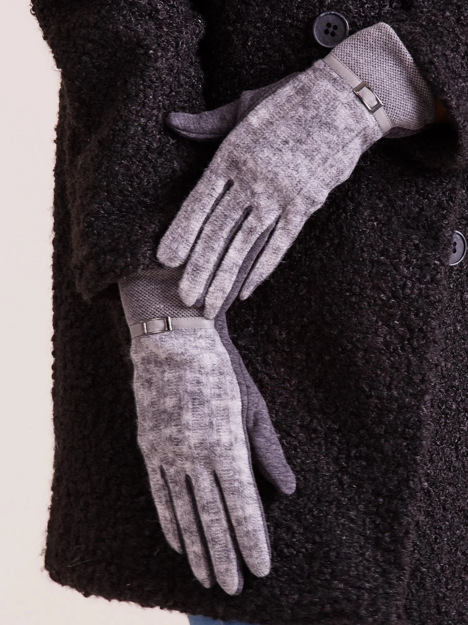 Wool Fashion Italia Pirštinės-AT-RK-9501.14-tamsiai pilkos spalvos