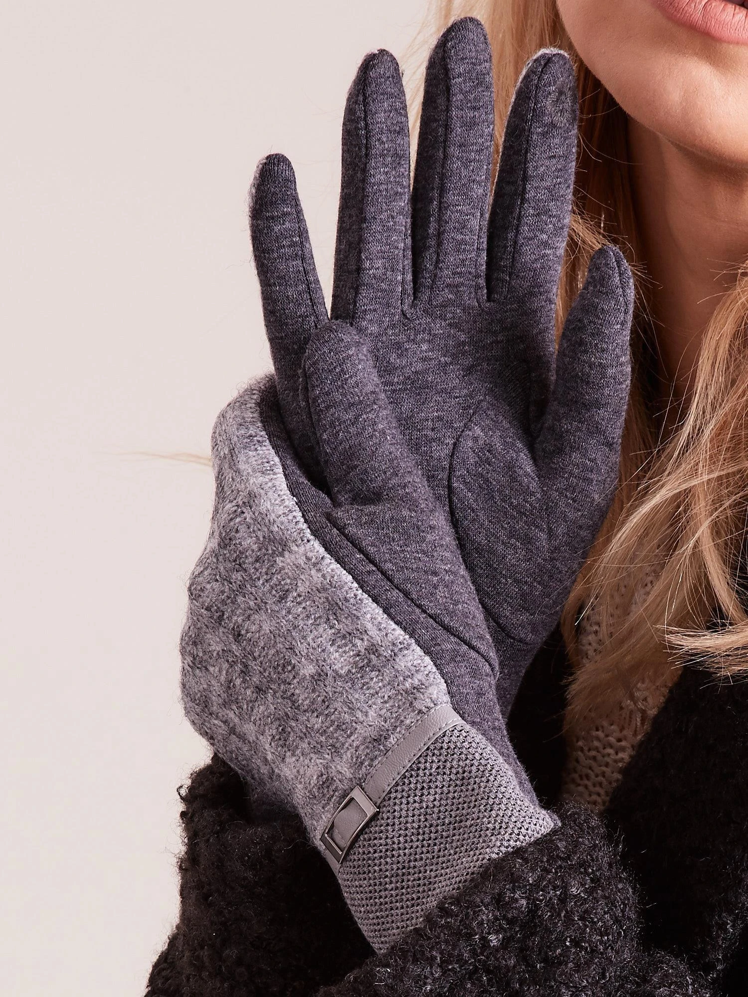 Wool Fashion Italia Pirštinės-AT-RK-9501.14-tamsiai pilkos spalvos
