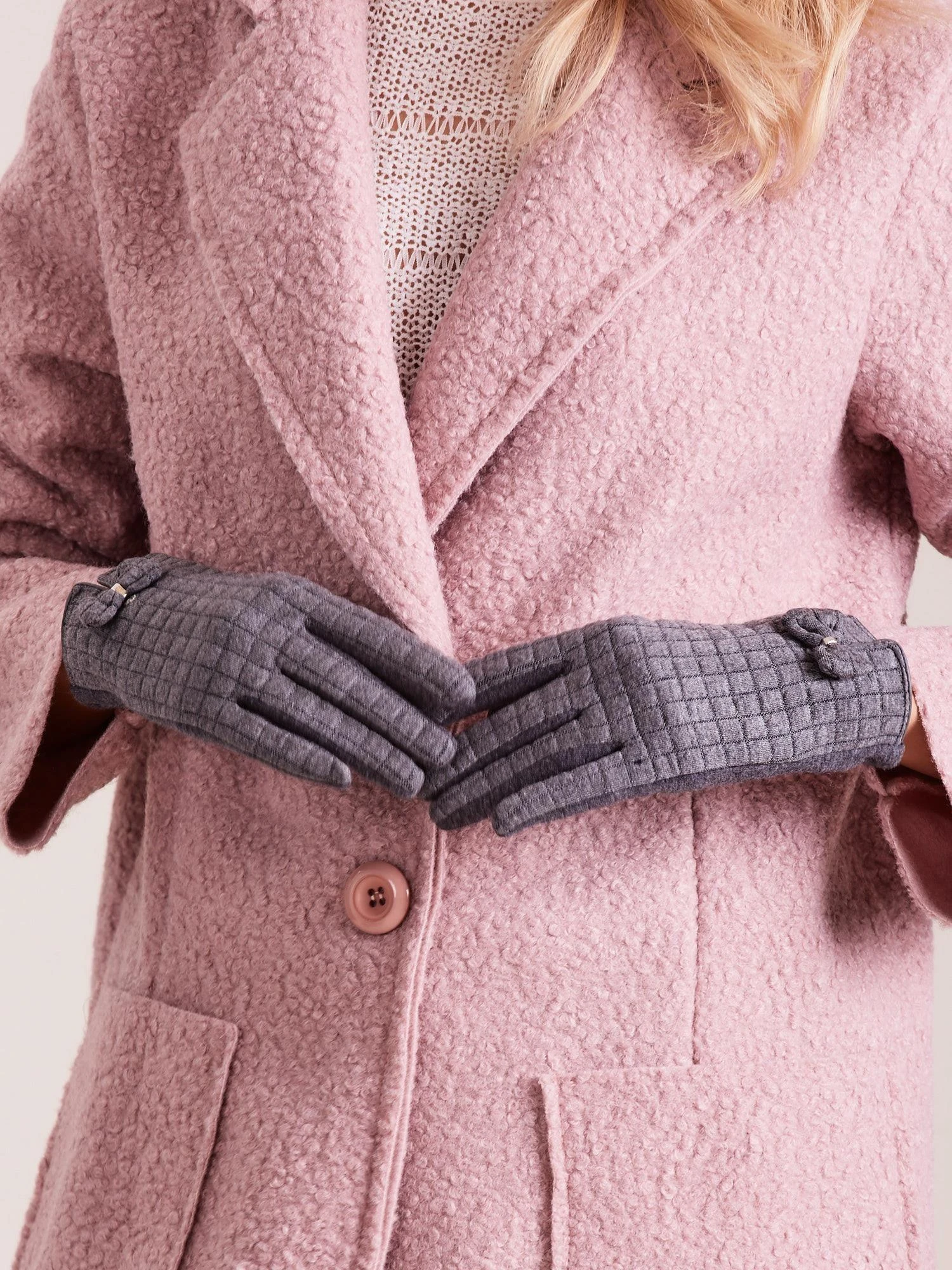 Wool Fashion Italia Pirštinės-AT-RK-9502.25-tamsiai pilkos spalvos