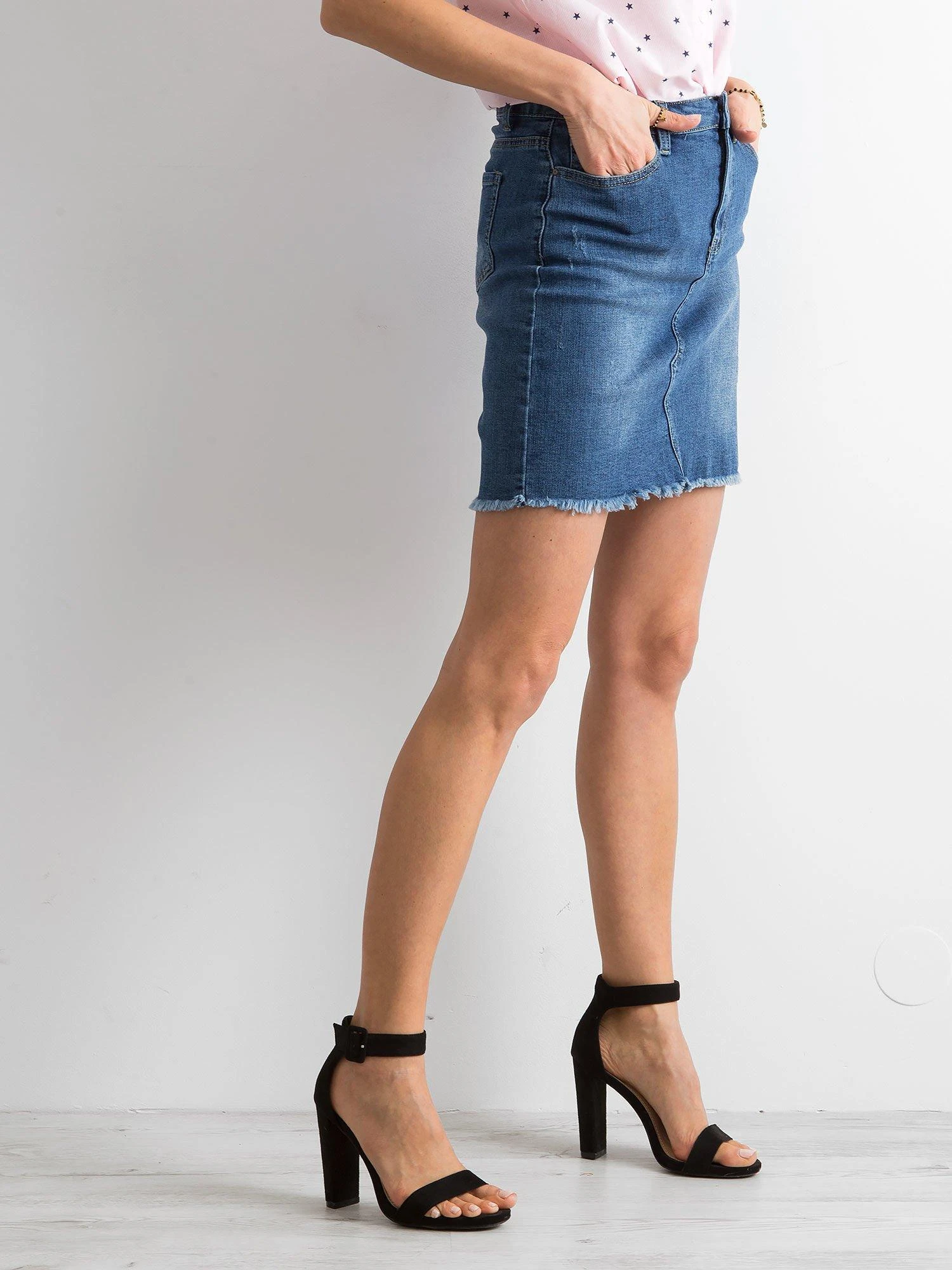 Re Dress Jeans Sijonas-JMP-SD-RE3303.75-tamsiai mėlynas