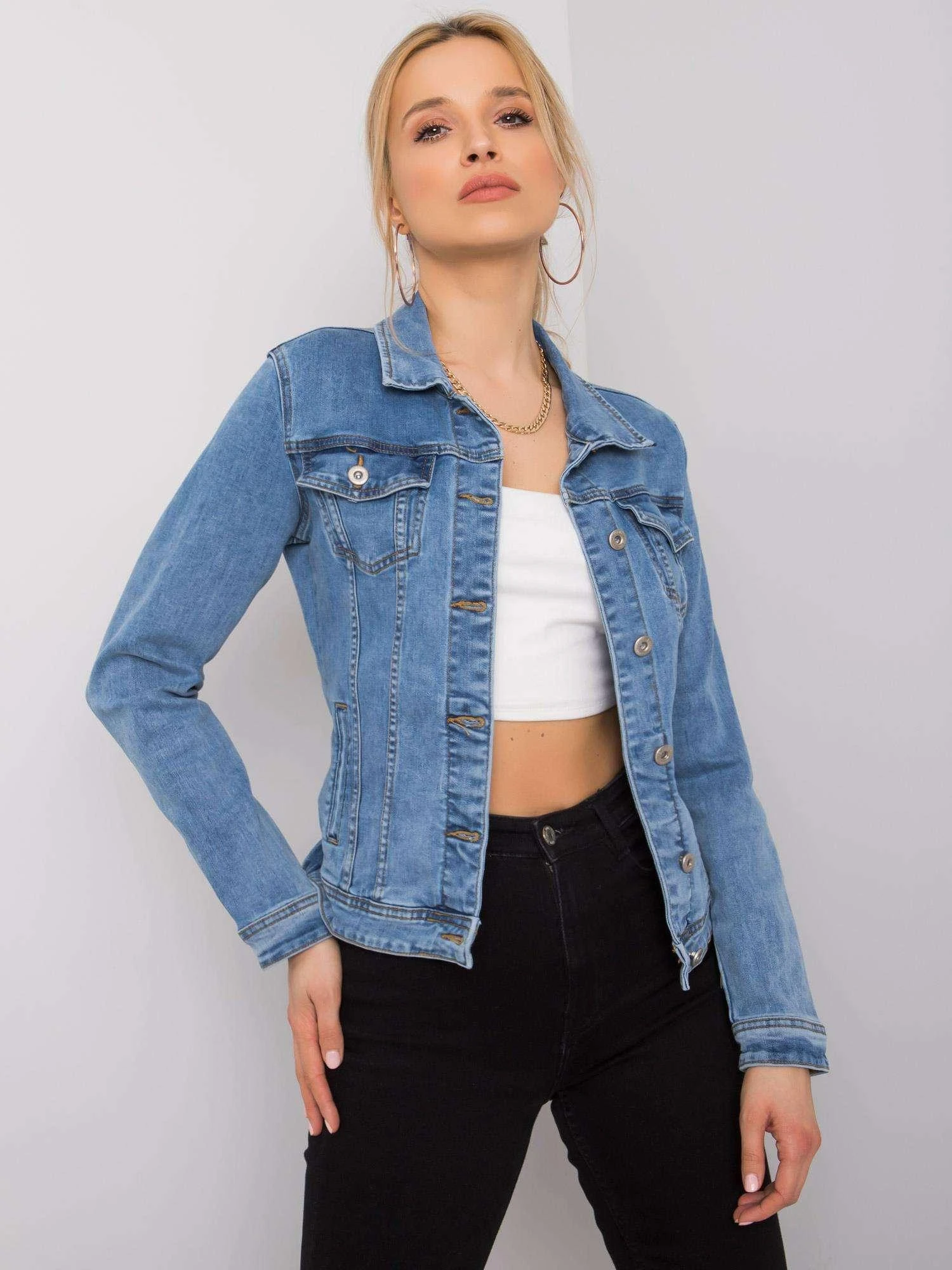 Denim Innovative Desing Striukė moterims-NM-DE-KR-19040.31-mėlyna