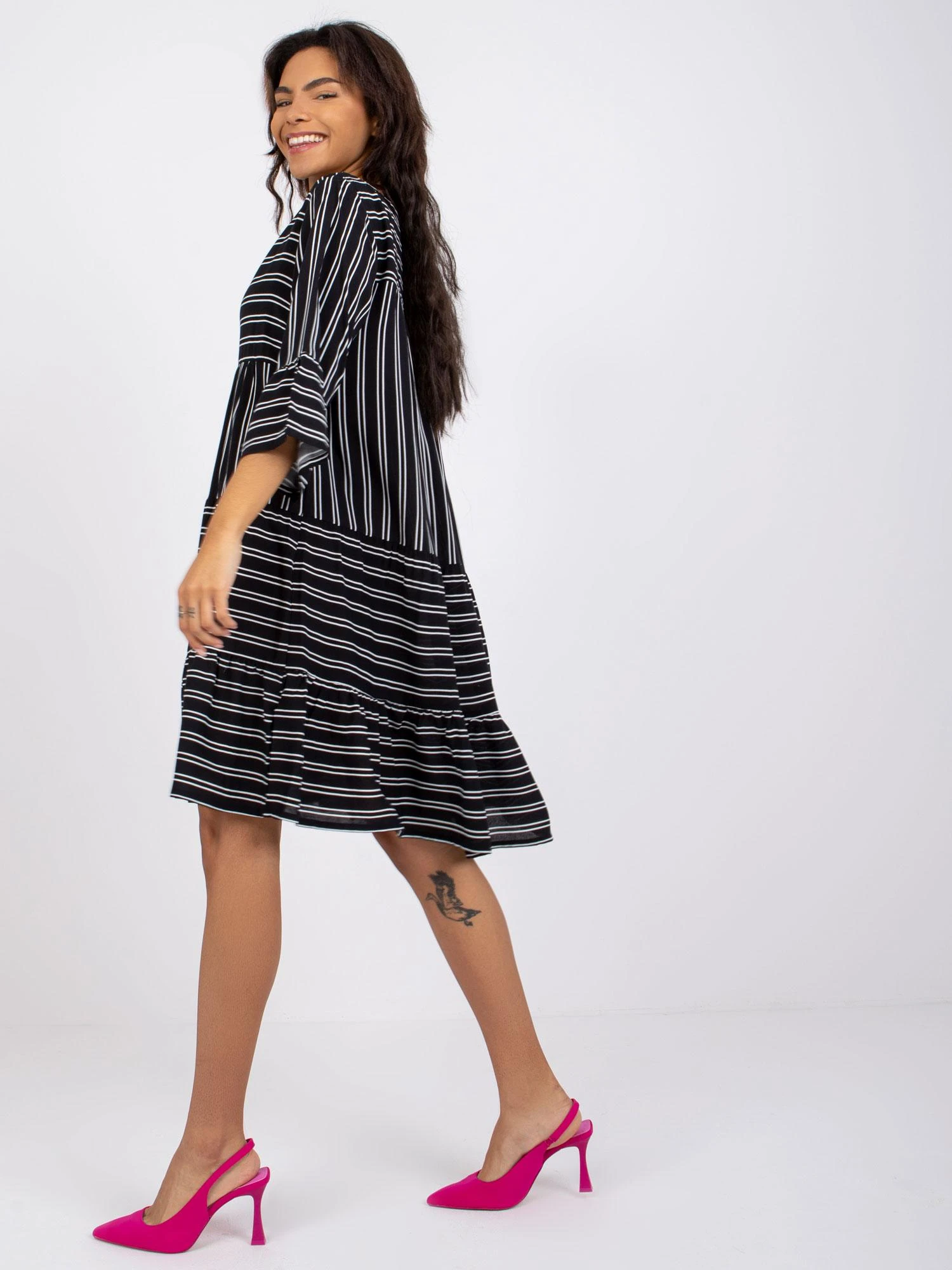 Sublevel Suknelė-D73771M30214C-juoda ir balta
