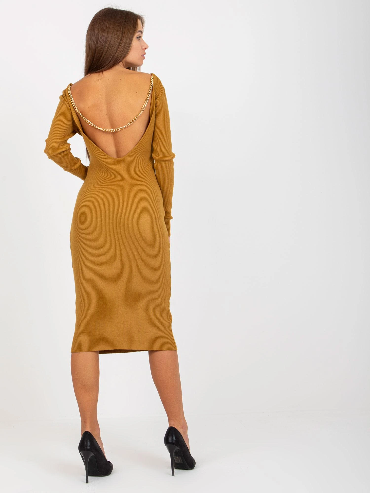 Trendy Ing Suknelė-NM-SK-NG-2307.11X-tamsiai geltona