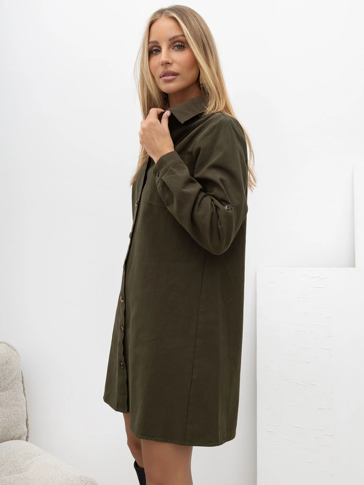 Factory Price Sukienka-PM-SK-W2028-26.46-khaki