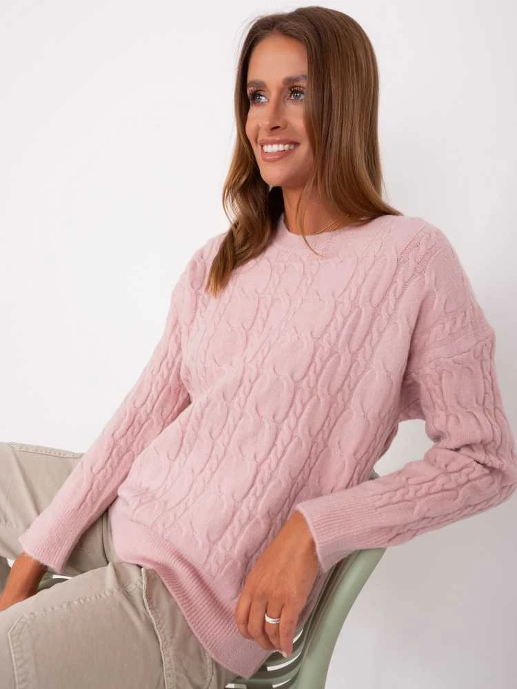 Wool Fashion Italia Sweter-AT-SW-2335-1.68P-jasny rožinė