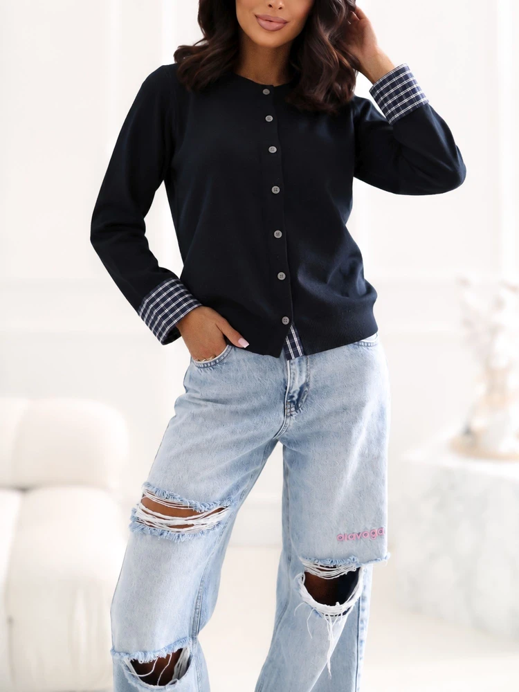 Factory Price Sweter-CS-SW-57667.96-tamsiai mėlyna