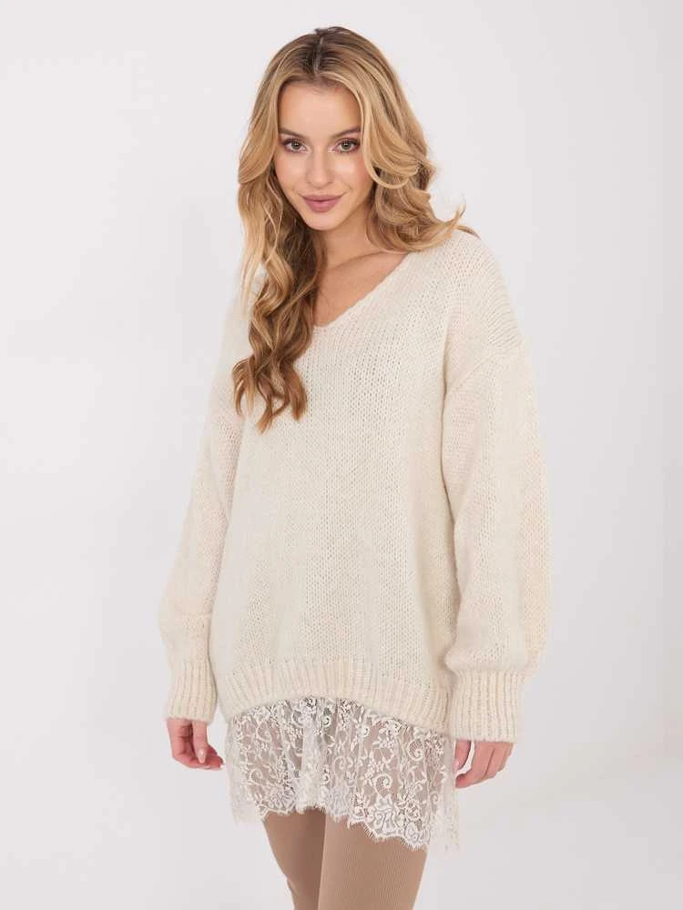 Factory Price Sweter-IN-SW-33681.05P-jasny smėlio spalva