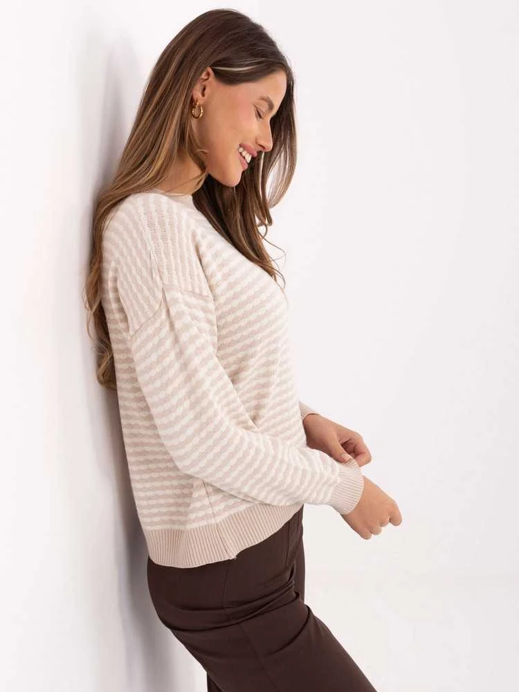 Factory Price Sweter-IT-SW-93190.15-jasny smėlio spalva