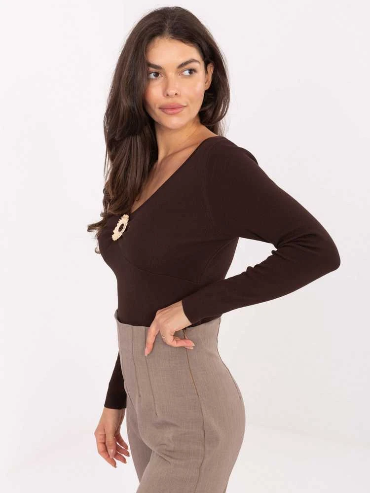 Factory Price Sweter-PM-SW-DF61034.76-ciemny ruda