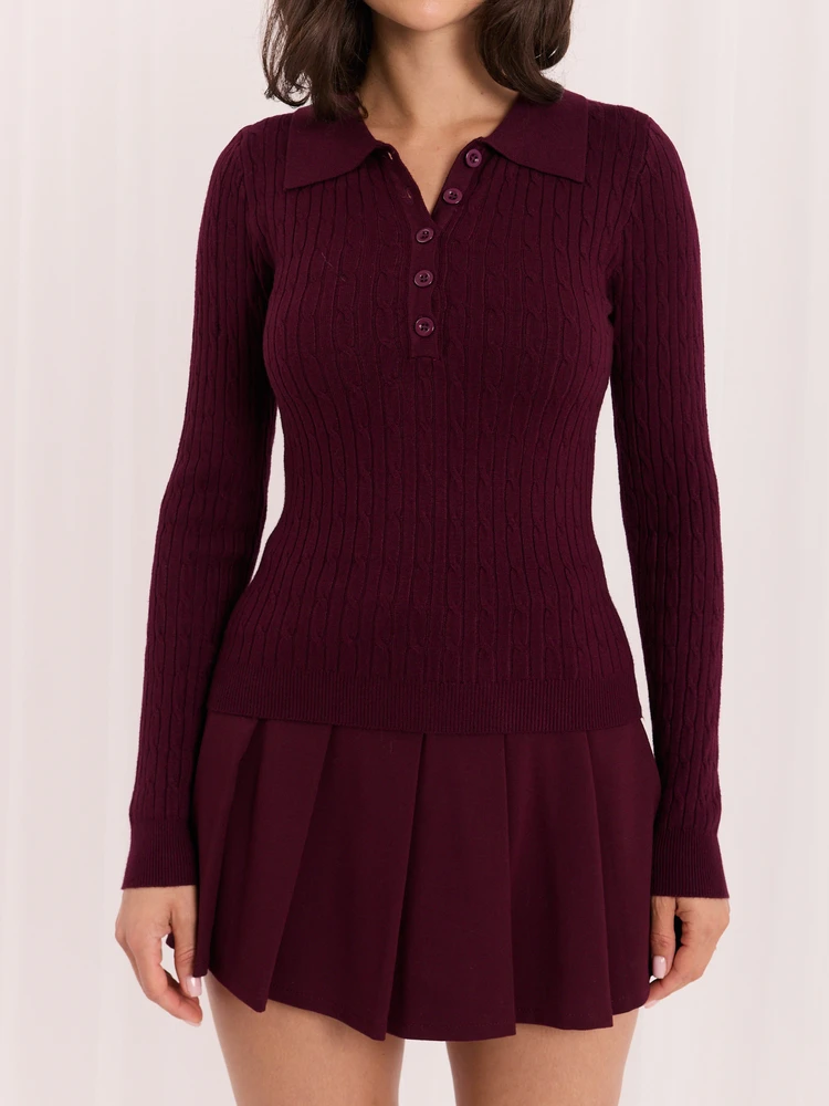Factory Price Sweter-PM-SW-DF61080.67-ciemny violetinė