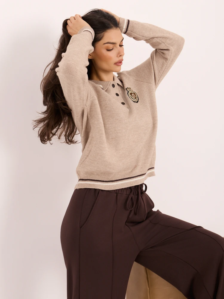 Factory Price Sweter-PM-SW-J02.16-smėlio spalva