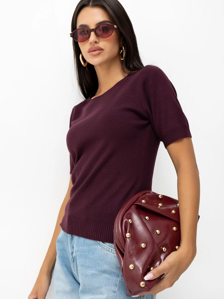 Factory Price Sweter-PM-SW-SF260.21-ciemny violetinė