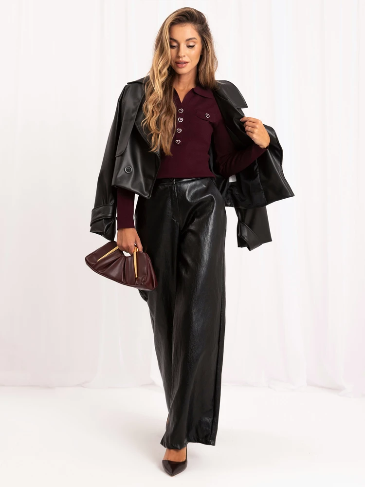 Factory Price Sweter-PM-SW-SF502.29-ciemny violetinė