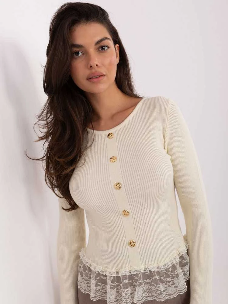 Factory Price Sweter-PM-SW-YIS1027.85-jasny smėlio spalva